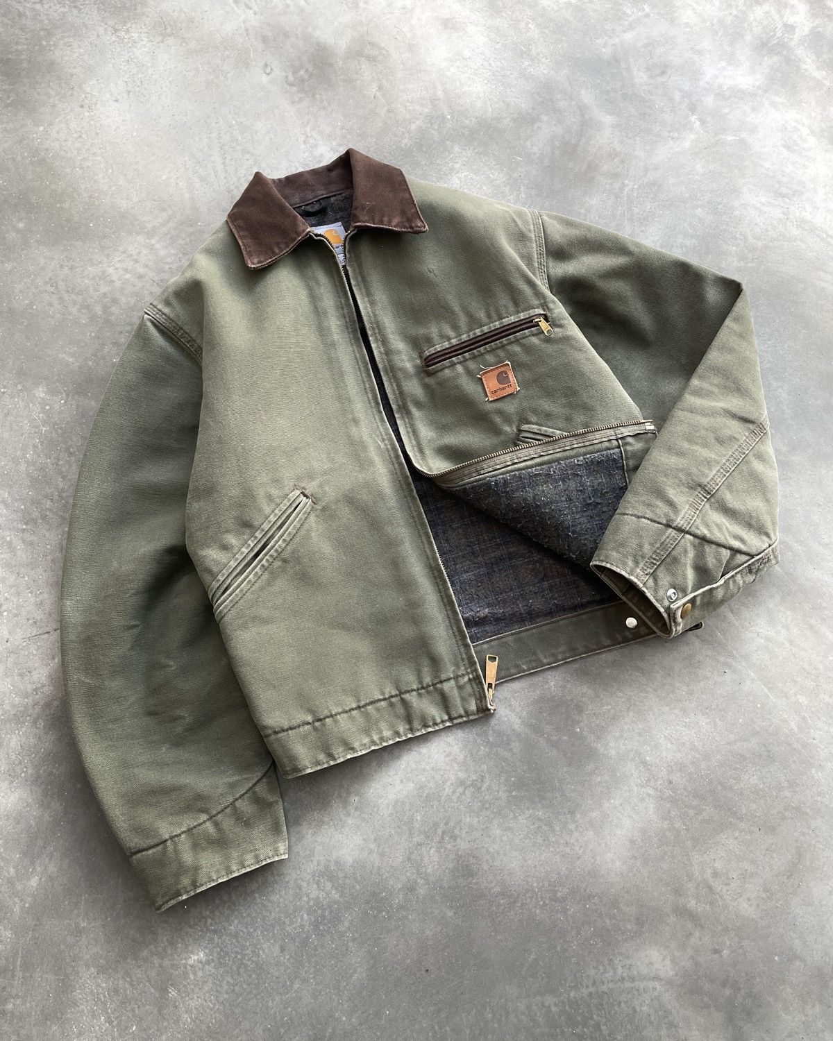 Carhartt FADED ARMY GREEN VINTAGE CARHARTT DETROIT JACKET J97 ARG 🥝 Size US S / EU 44-46 / 1 - 2 Thumbnail