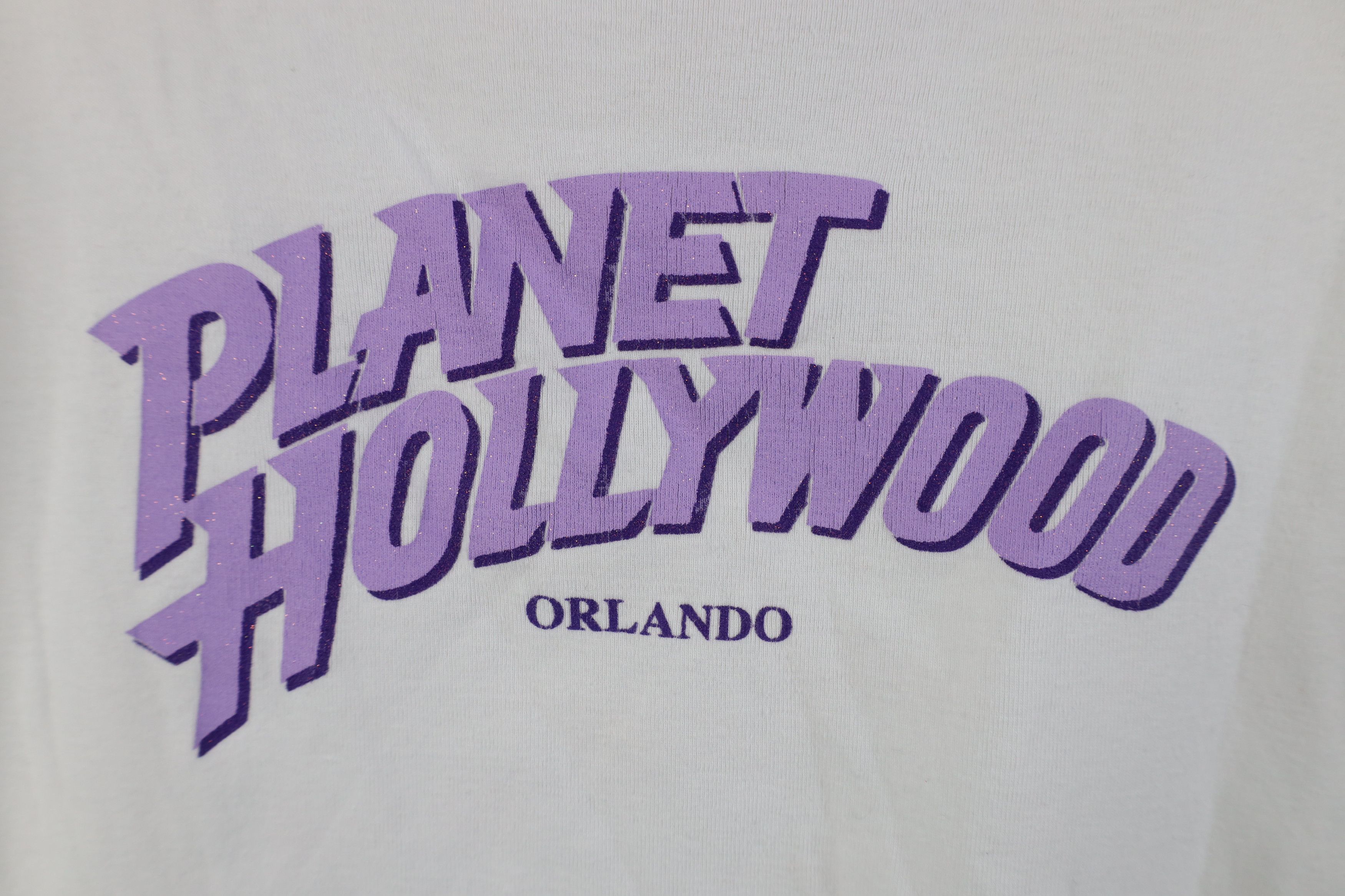 Vintage Vintage 90s Planet Hollywood Cropped Ribbed Knit T-Shirt USA Size US L / EU 52-54 / 3 - 4 Thumbnail