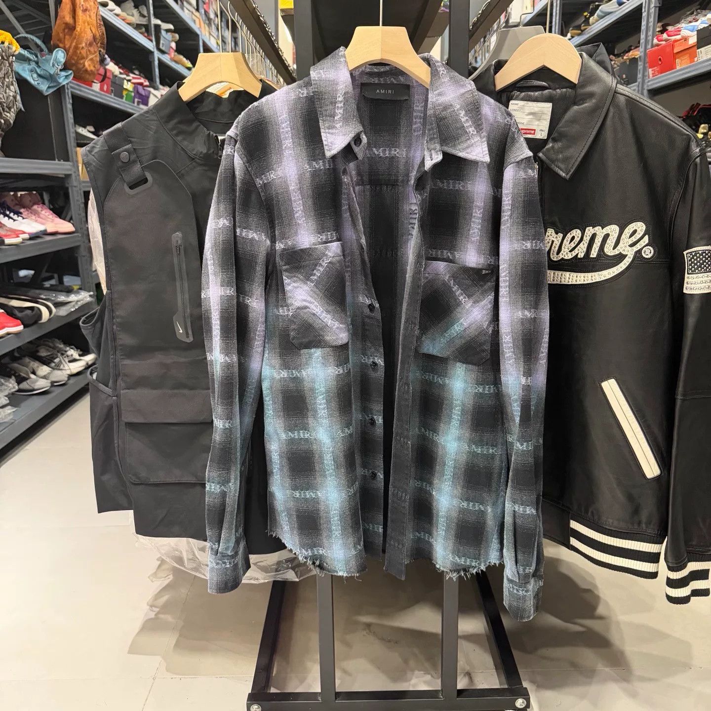 Amiri amiri green gradient flannel shirt Size US L / EU 52-54 / 3 - 6 Thumbnail