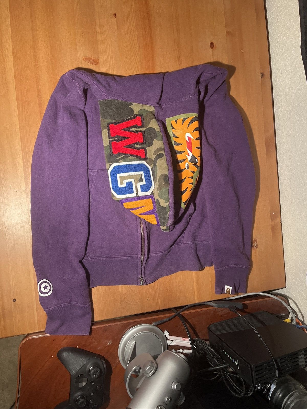 Bape Bape Half Green Camo Shark Full Zip Up Hoodie Size US M / EU 48-50 / 2 - 2 Thumbnail