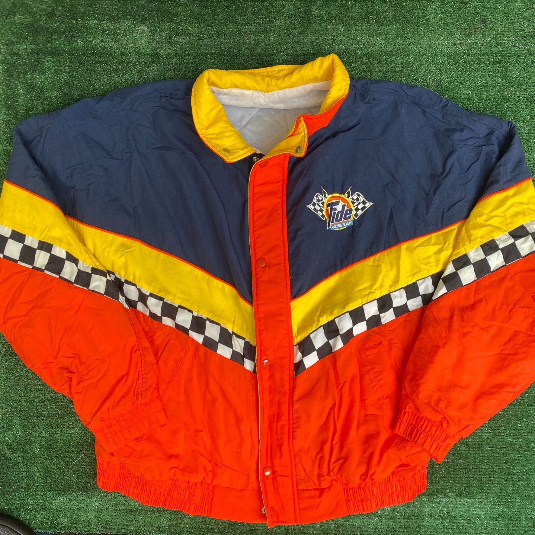 NASCAR Vintage 90s NASCAR Tide Racing Bomber Puffer Jacket Quilted Size US XL / EU 56 / 4 - 1 Thumbnail