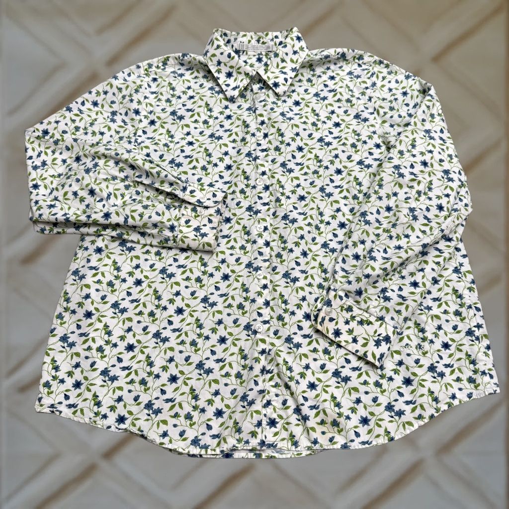 Orvis Orvis Shirt Women 18 Plus Cotton Floral Wrinkle Free Button Down Long Sleeve Top Size XXL / US 16-18 / IT 52-54 - 1 Thumbnail