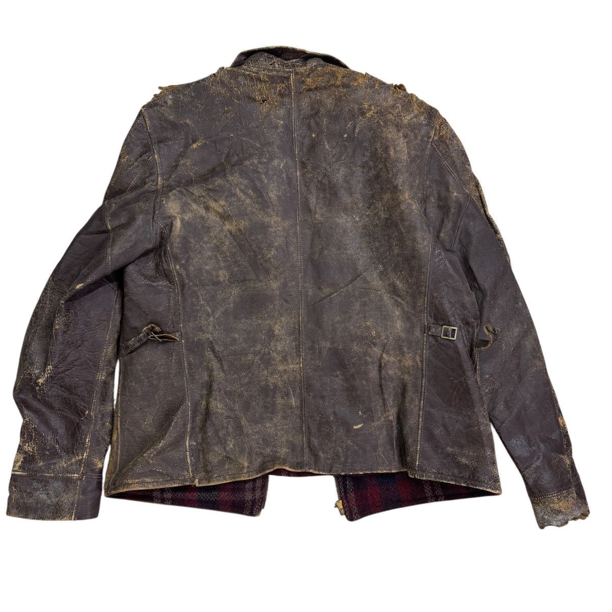 Vintage 🔥 30s LEVY BROS MONARCH HORSEHIDE PLAID LINER LEATHER JACKET Size US L / EU 52-54 / 3 - 3 Thumbnail