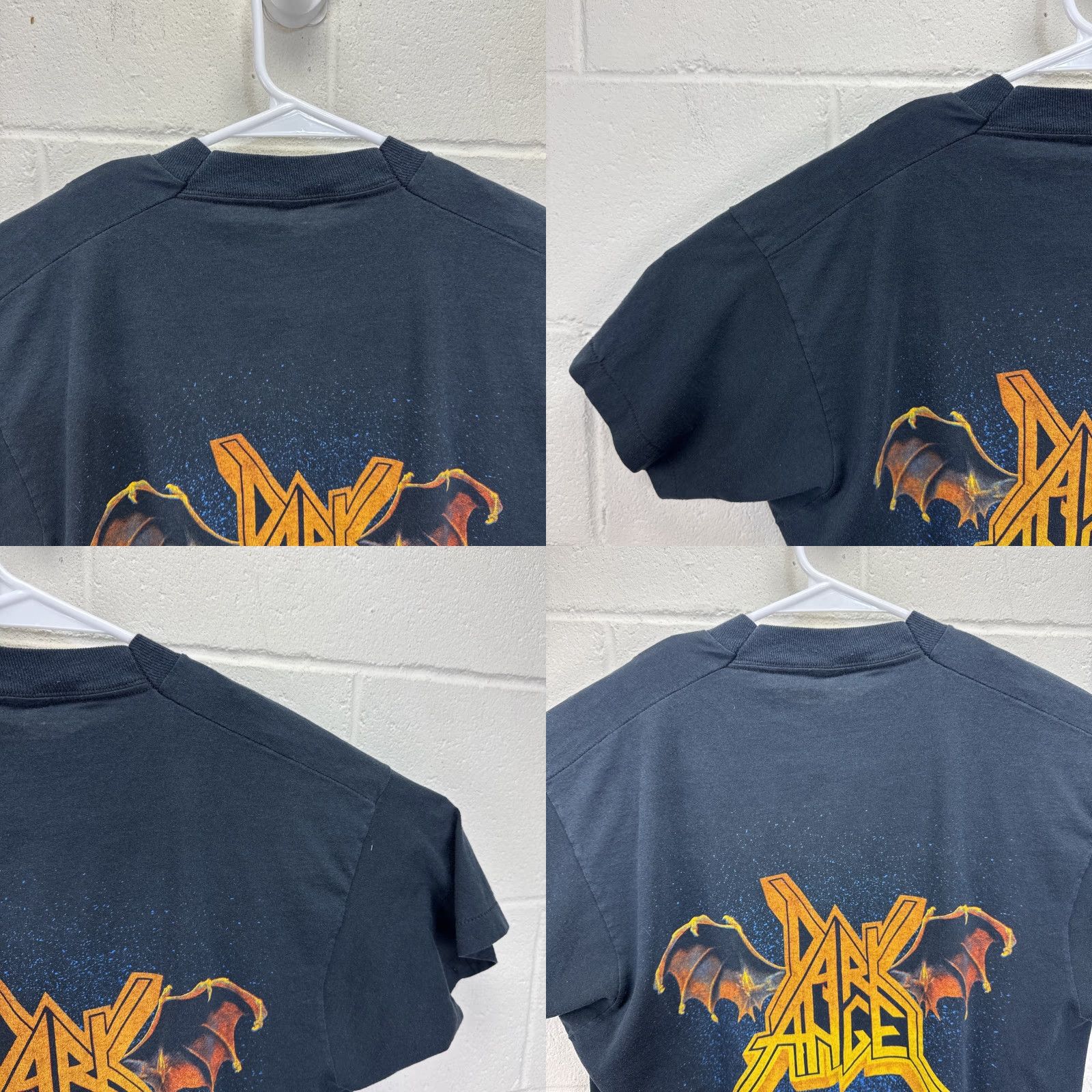 Vintage VINTAGE Dark Angel Leave Scars T Shirt L Black Unisex 80s Thrash Metal Screen Stars Goth Shirt Mens/Womens Size US L / EU 52-54 / 3 - 9 Thumbnail