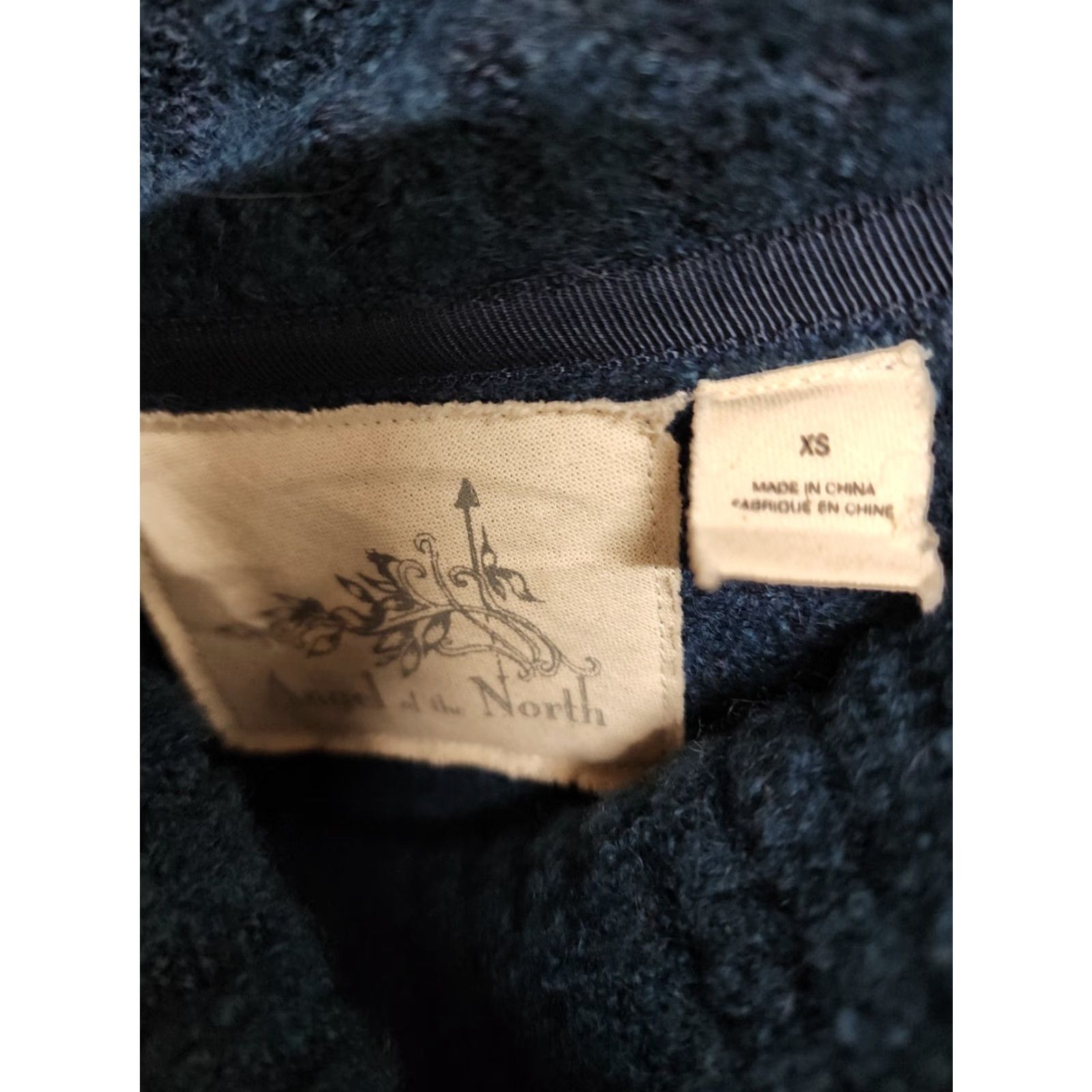 Anthropologie Anthropologie Angel of the North Navy Cowl Neck Wool Knit Sweater XS Women Pullover Size XS Blue Size XS / US 0-2 / IT 36-38 - 3 Thumbnail