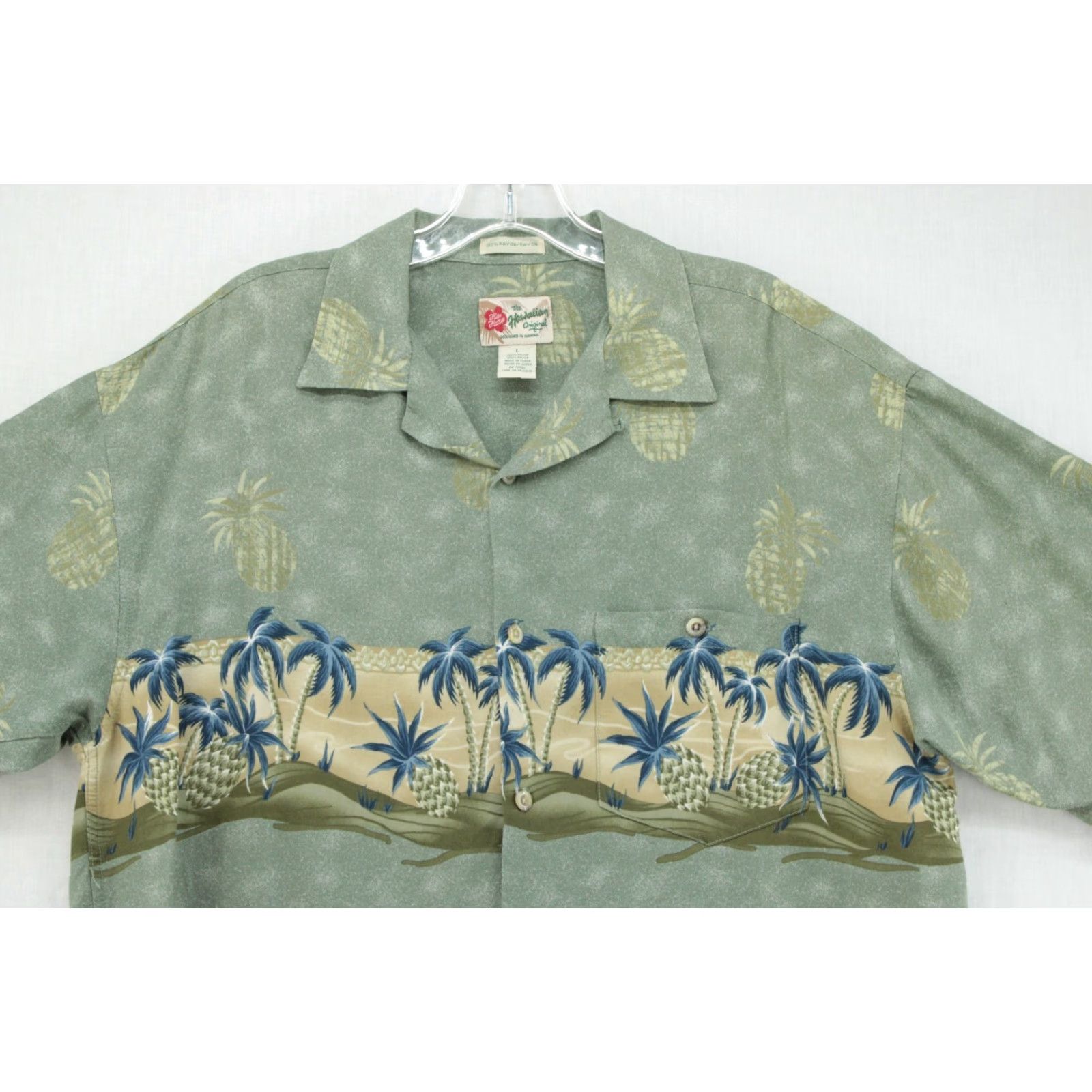 Hilo Hattie VINTAGE Hilo Hattie Shirt Men's Large Green Hawaiian Vacation Pineapple Short Sleeve Shirt Size US L / EU 52-54 / 3 - 2 Thumbnail