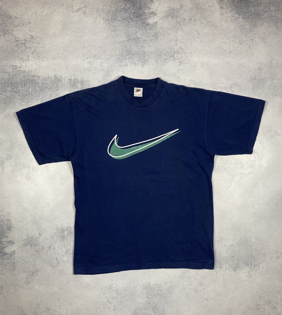 Nike Vintage 90s Nike Swoosh Big Logo Retro T Shirt Blue Size XL Size US XL / EU 56 / 4 - 2 Thumbnail