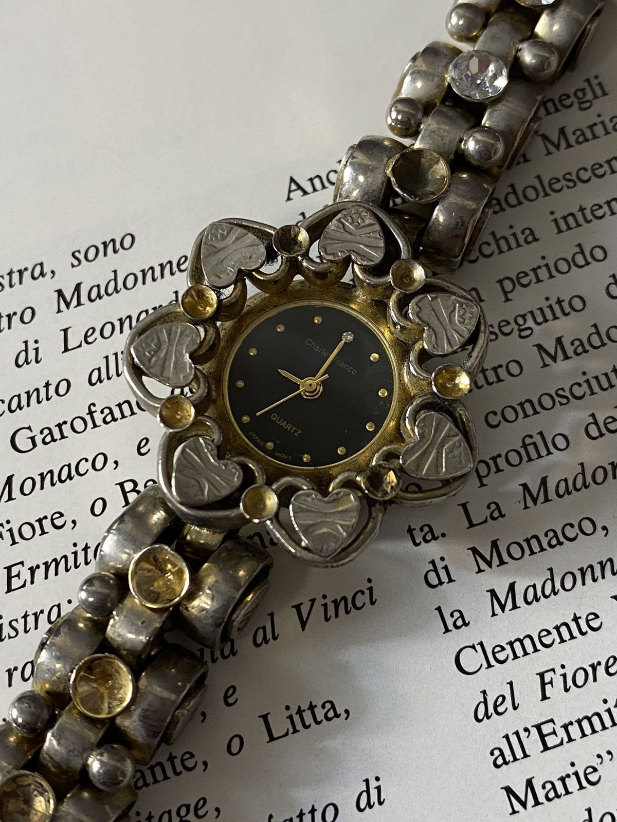 Jewelry Rare Retro Vintage Charles France Watch - Hearts! Size ONE SIZE - 2 Thumbnail