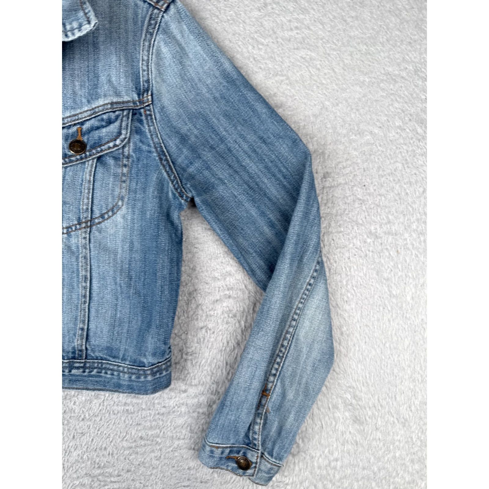Forever 21 FOREVER 21 Denim Jacket Women's Large Blue Crop Button Up Classic 80s-90s Size 36" / US 14 / IT 50 - 2 Thumbnail