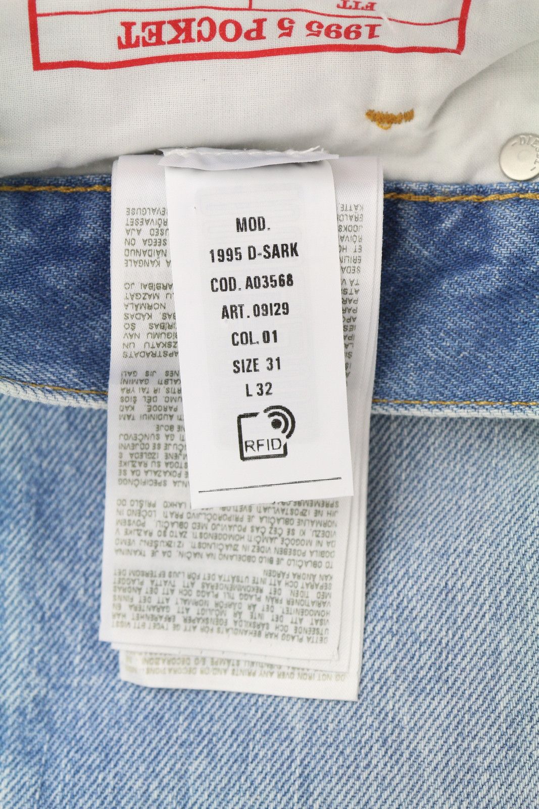 Diesel 1995 D-SARK 09I29 W31/L32 Blue Slim Straight 85403 Size US 31 - 12 Thumbnail