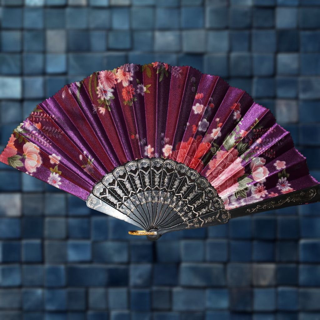 Vintage FLOWER PURPLE SMALL HAND FAN #KX51061 User: Vintage SMALL HAND FAN WITH FLOWERS FLOWER PURPLE #KX51061 Size ONE SIZE - 1 Thumbnail