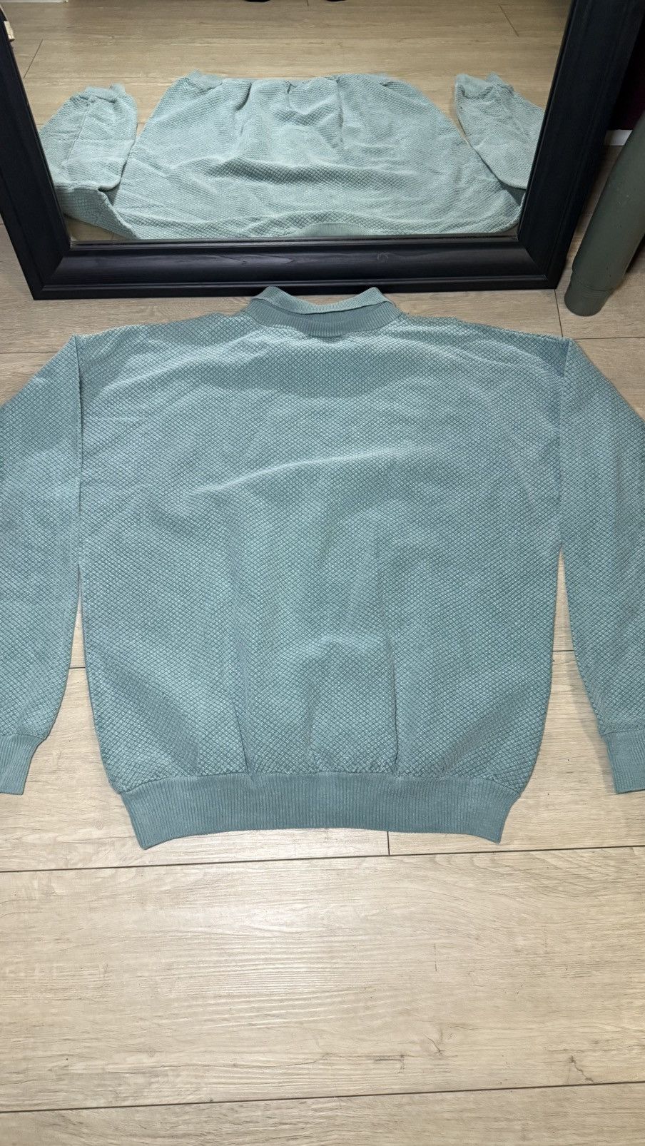 Gotcha Vintage 1990s Sea Foam Blue Thermal Waffle Weave Long Sleeve Size US XL / EU 56 / 4 - 2 Thumbnail