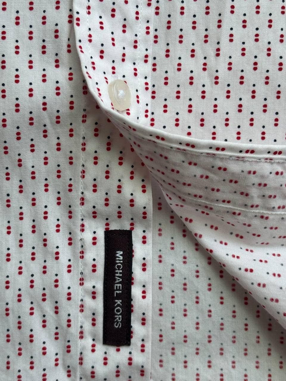 Michael Kors Michael Kors Slim Fit Shirt / Red Micro Pattern / Size M Size US M / EU 48-50 / 2 - 7 Thumbnail