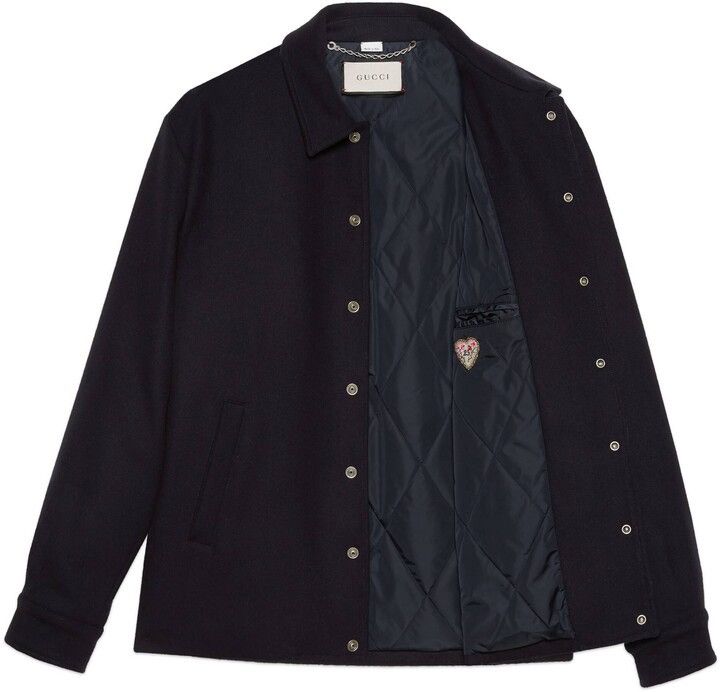 Gucci Gucci Felt Blouson Jacket “25” Heart Patch Size 56 NEW Size US XL / EU 56 / 4 - 2 Thumbnail