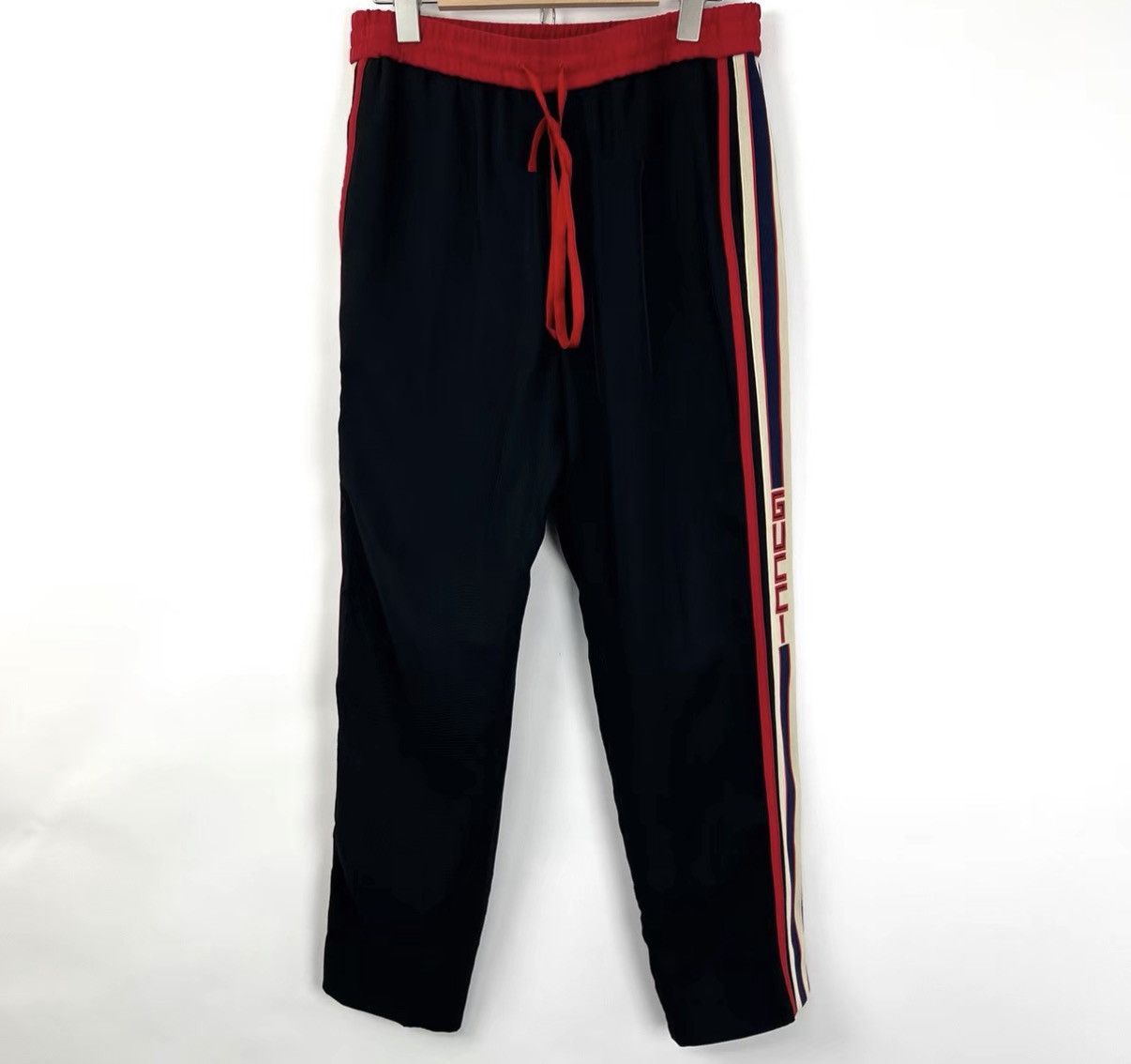 Gucci Gucci/Silk Side Black & Red Logo Stripe Pants K12 Size 30" / US 8 / IT 44 - 1 Thumbnail