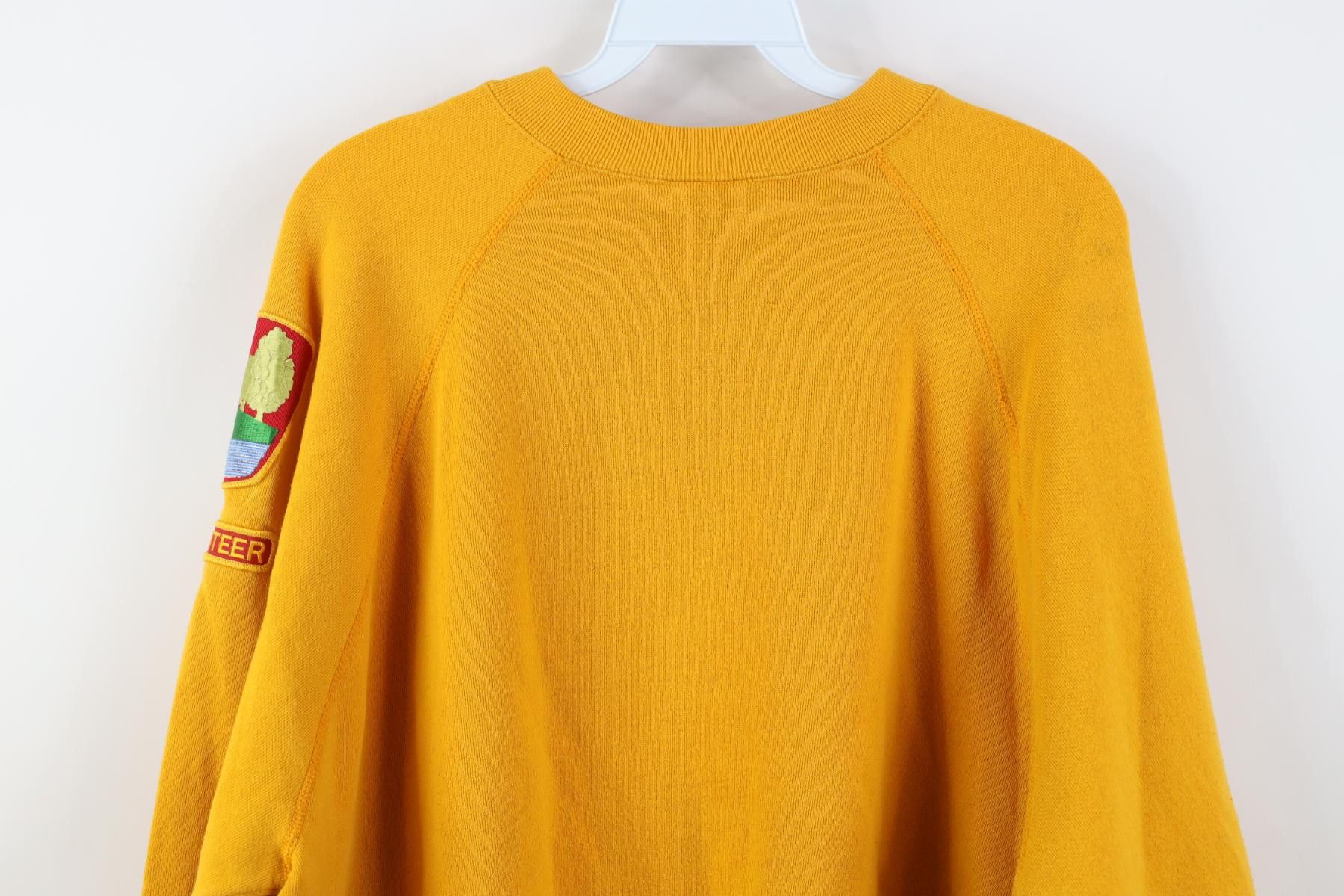 Vintage Vintage 90s Metro Parks Volunteer Crewneck Sweatshirt Yellow Size US XL / EU 56 / 4 - 16 Thumbnail