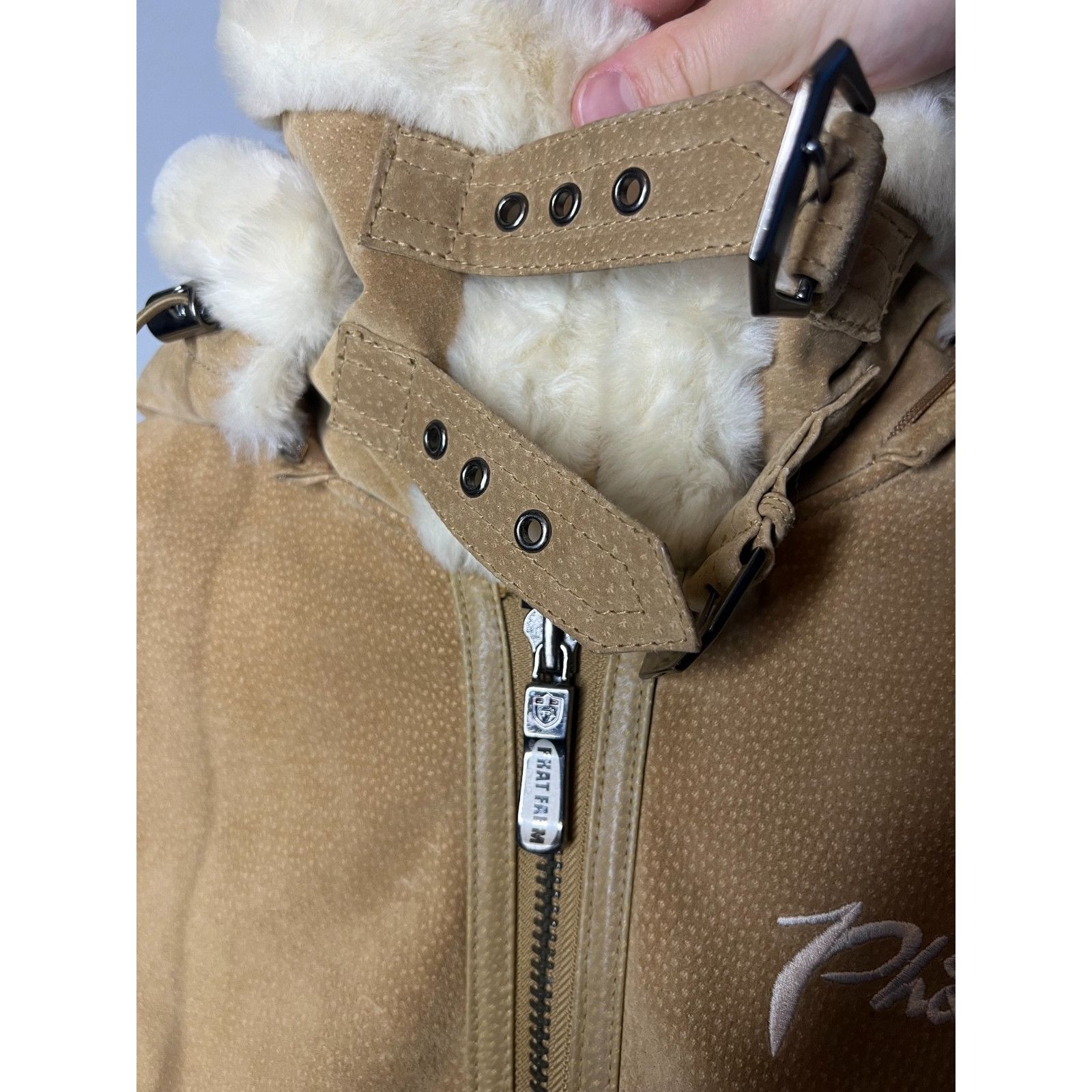 Phat Farm Vintage Phat Farm Suede Bomber Jacket Heavy Faux Fur Lined B Size US S / EU 44-46 / 1 - 3 Thumbnail
