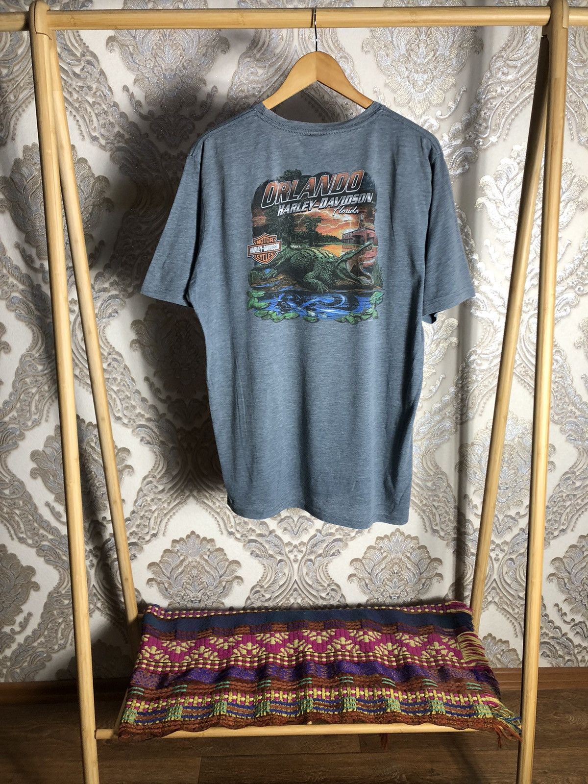 Harley Davidson VERY RARE HARLEY DAVIDSON MOTORCYCLE DOUBLE PRINTED 90s Y2K Size US XL / EU 56 / 4 - 1 Thumbnail