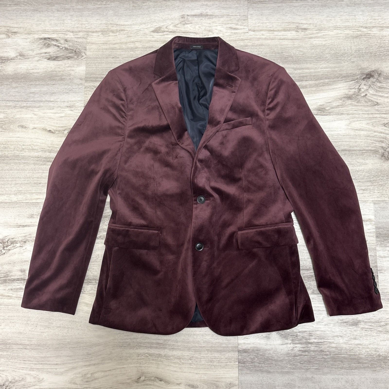J Ferrar J Ferrar Velvet Suit Jacket Mens 40 Slim Oxblood Burgundy Fo Size 40S - 4 Thumbnail