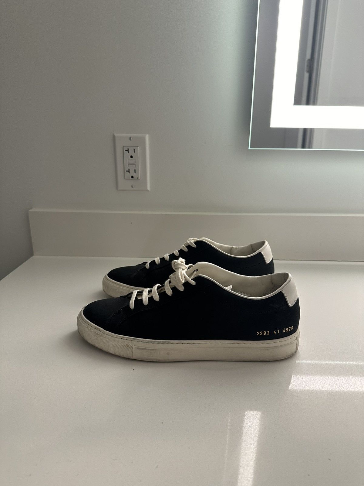 image of Common Projects Retro Low Top Sneaker in Black, Men's (Size 8)