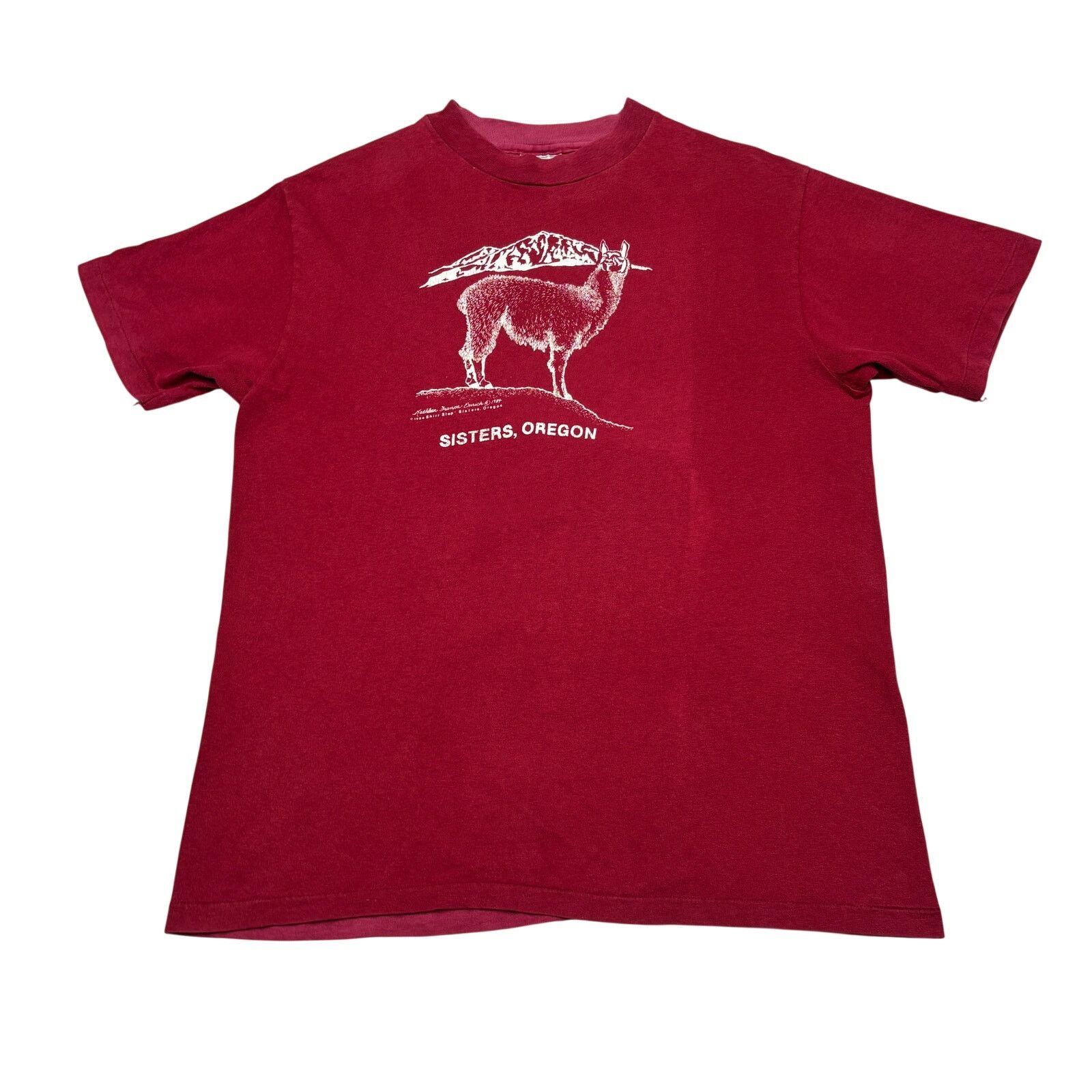 Hanes × Vintage Vintage 80s Sisters Oregon Llama Single Stitch Shirt Large Size US L / EU 52-54 / 3 - 1 Thumbnail