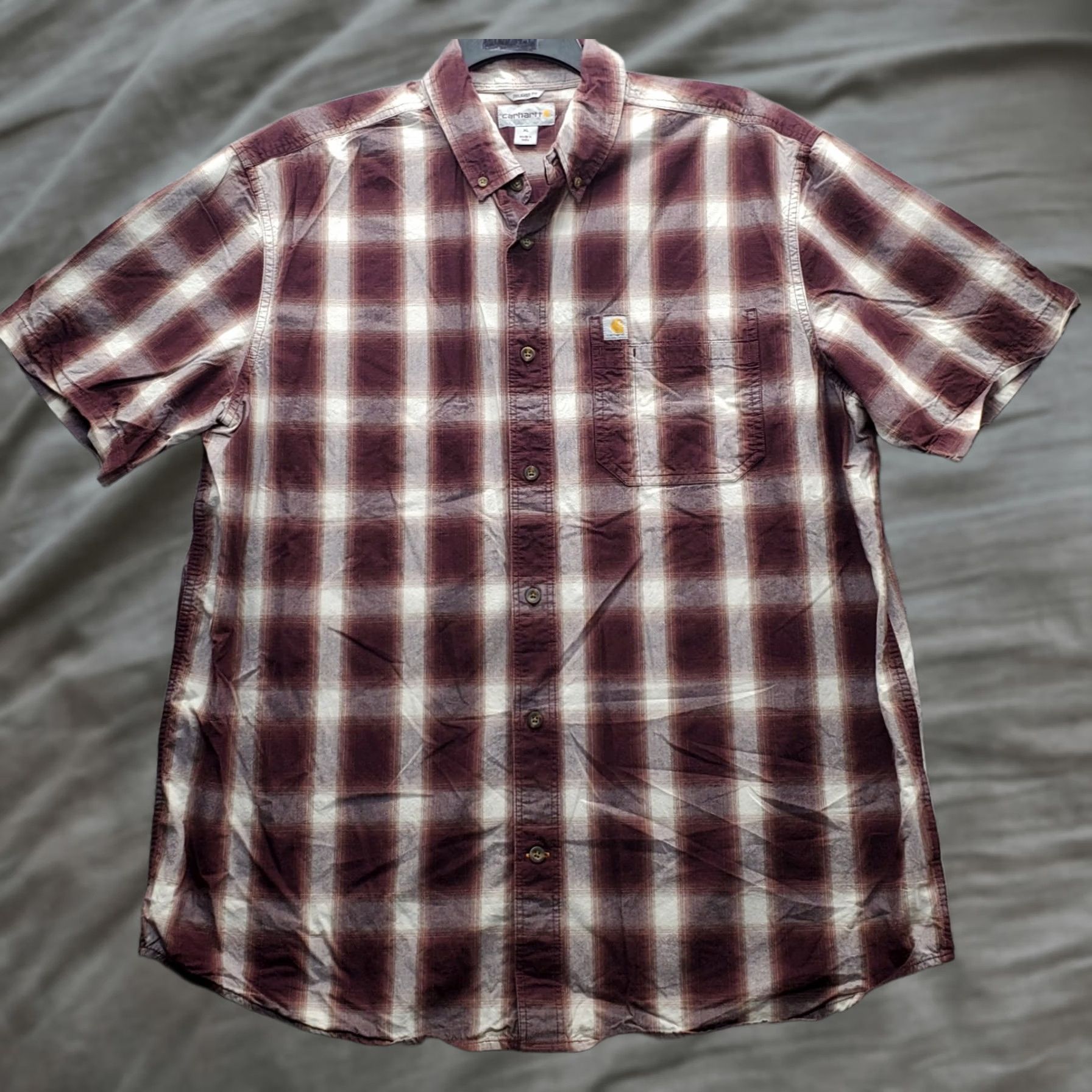 Carhartt Carhartt Mens XL Multi Plaid Relaxed Short Sleeve Button-Up Shirt Size US XL / EU 56 / 4 - 1 Thumbnail