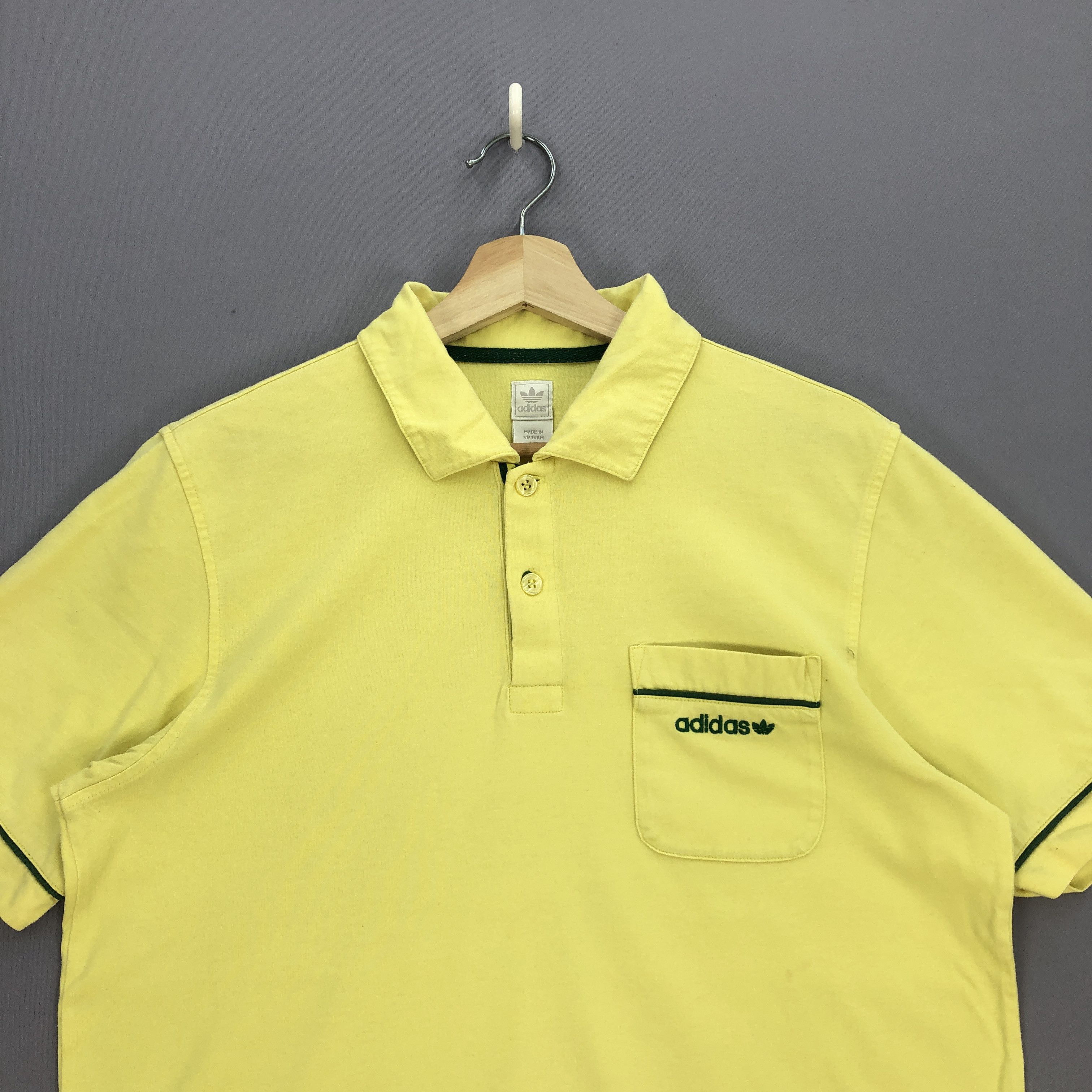 Adidas Vintage 90s Adidas Tshirt Adidas Trefoil Polo Tees Size US M / EU 48-50 / 2 - 2 Thumbnail