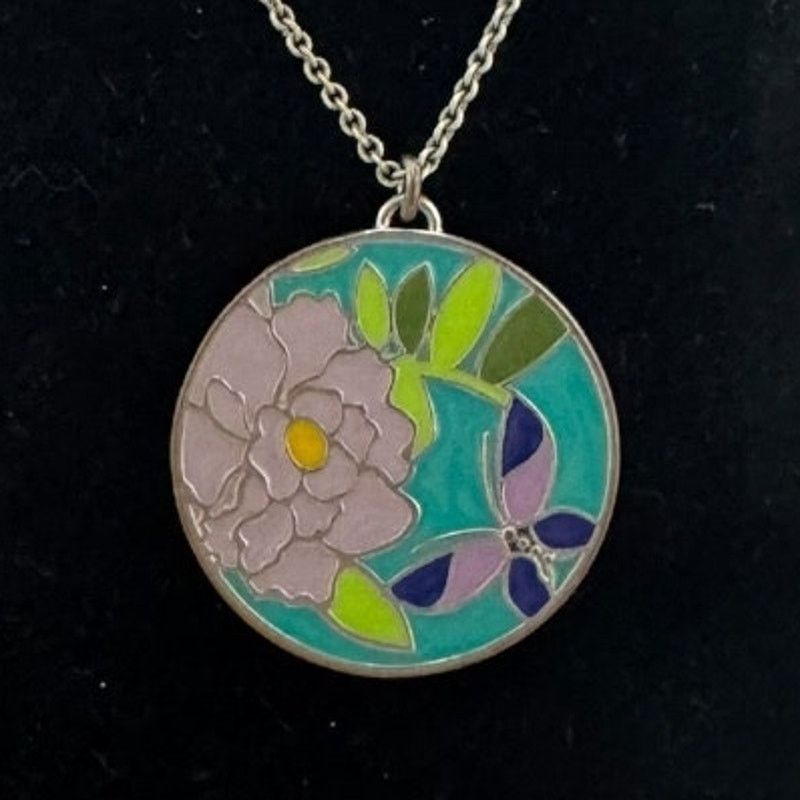Other Liz & Co. Enameled Floral and Butterfly Pendant Necklace Size ONE SIZE - 1 Thumbnail