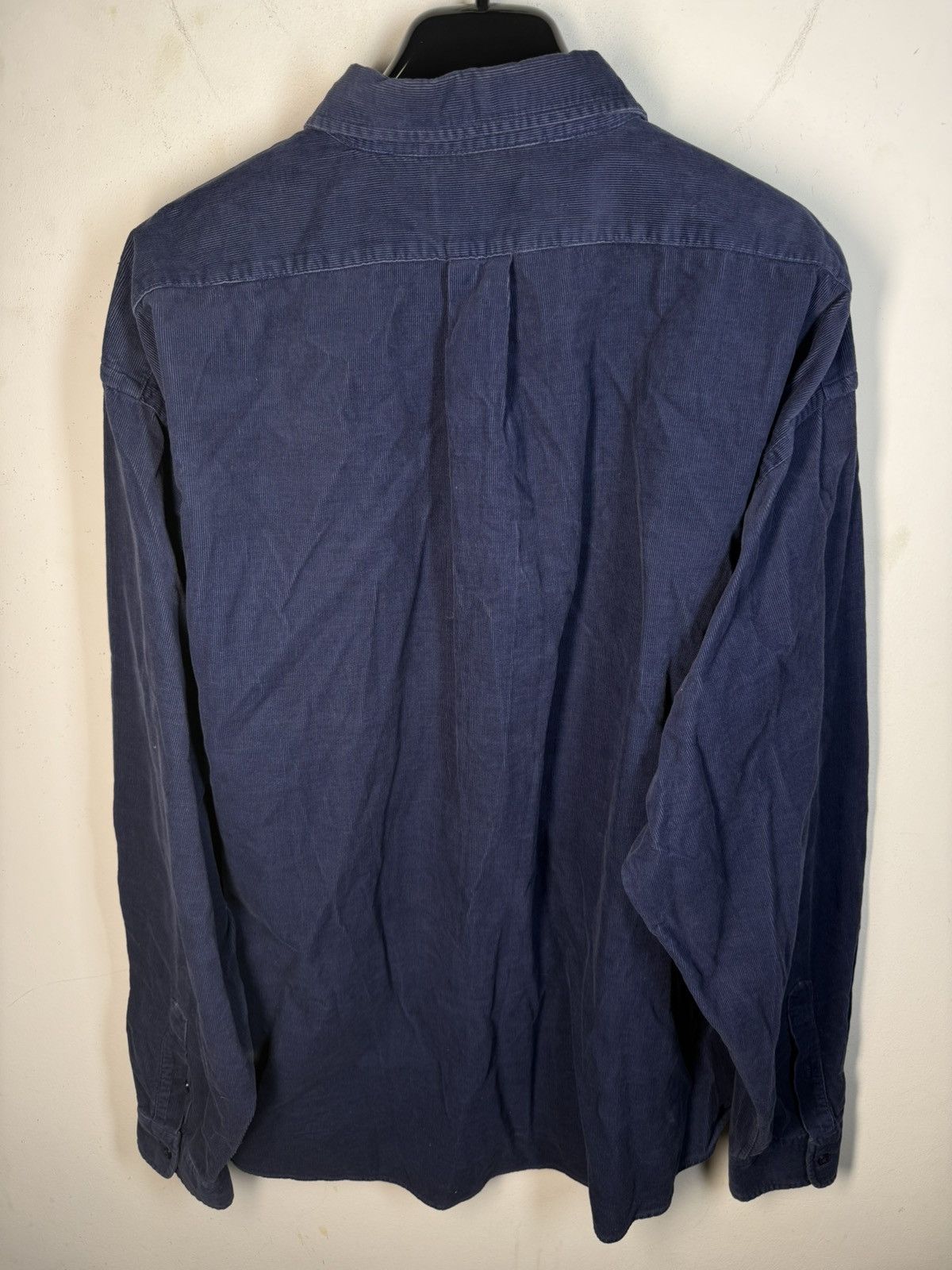 Yves Saint Laurent Corduroy YSL Shirt Velvet Soft Navy Button Up Dress Shirt Size US XL / EU 56 / 4 - 12 Thumbnail