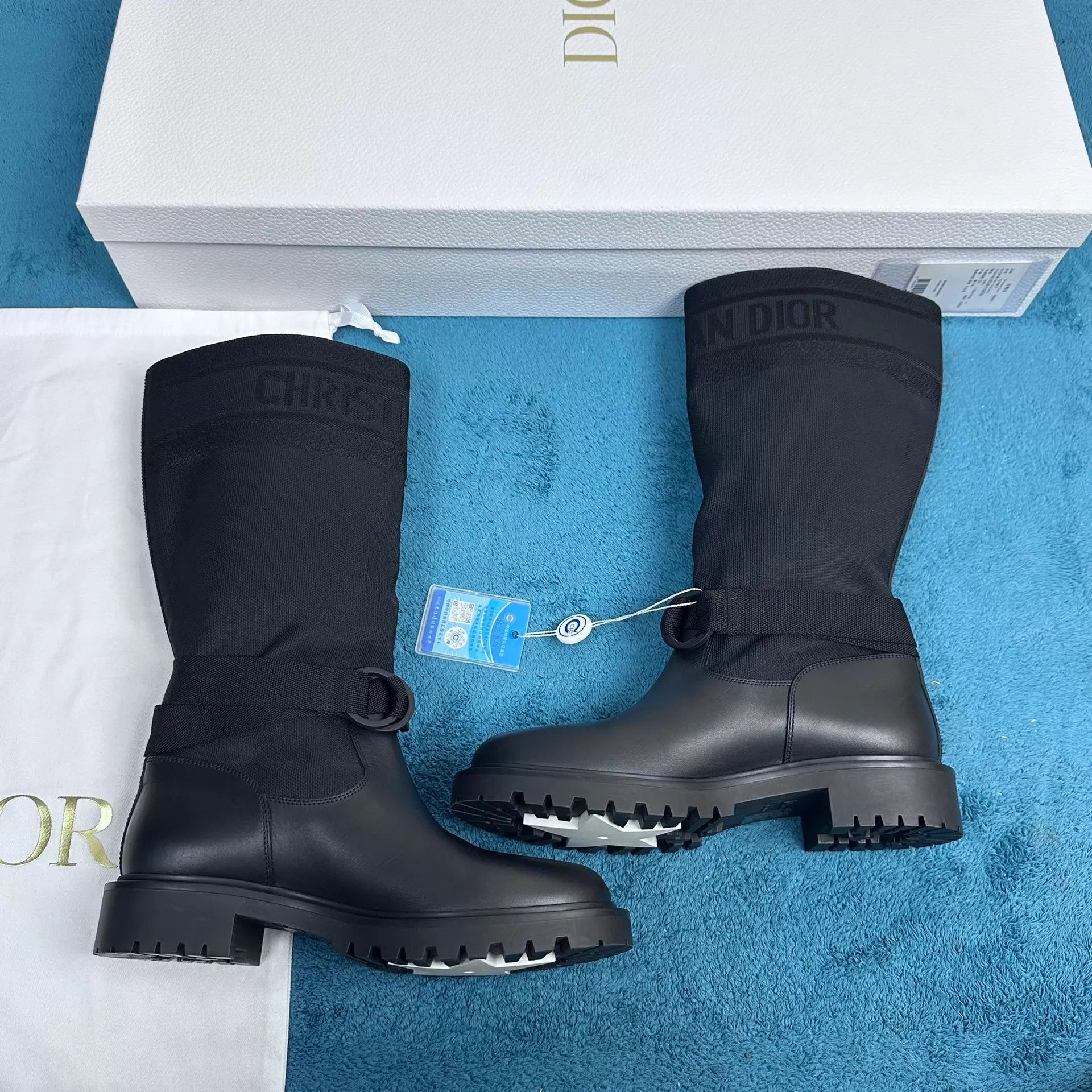 Dior Dior D-Major Knee-High Boots Black 37.5 Size US 7 / IT 37 - 3 Thumbnail