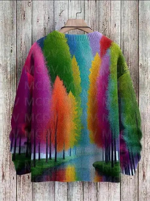 Japanese Brand Art Print Casual Knit Pullover Size US M / EU 48-50 / 2 - 2 Thumbnail
