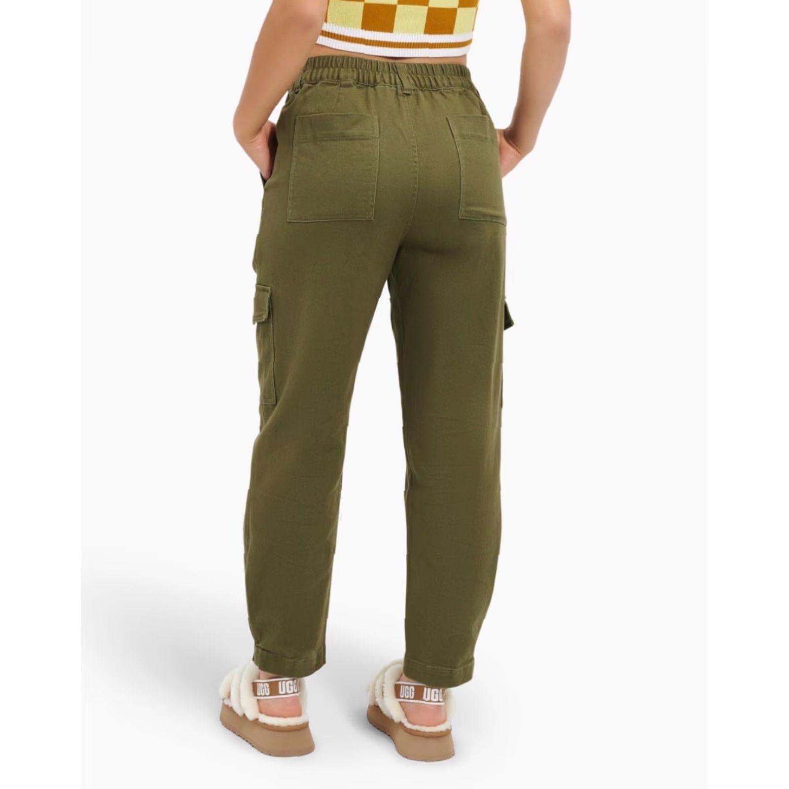 Ugg UGG Kensley Cargo Pant XS Women Slim Leg Green 36" Inseam Cargo Pockets Zipper Elastic Waistband NWT Size 26" / US 2 / IT 38 - 2 Thumbnail