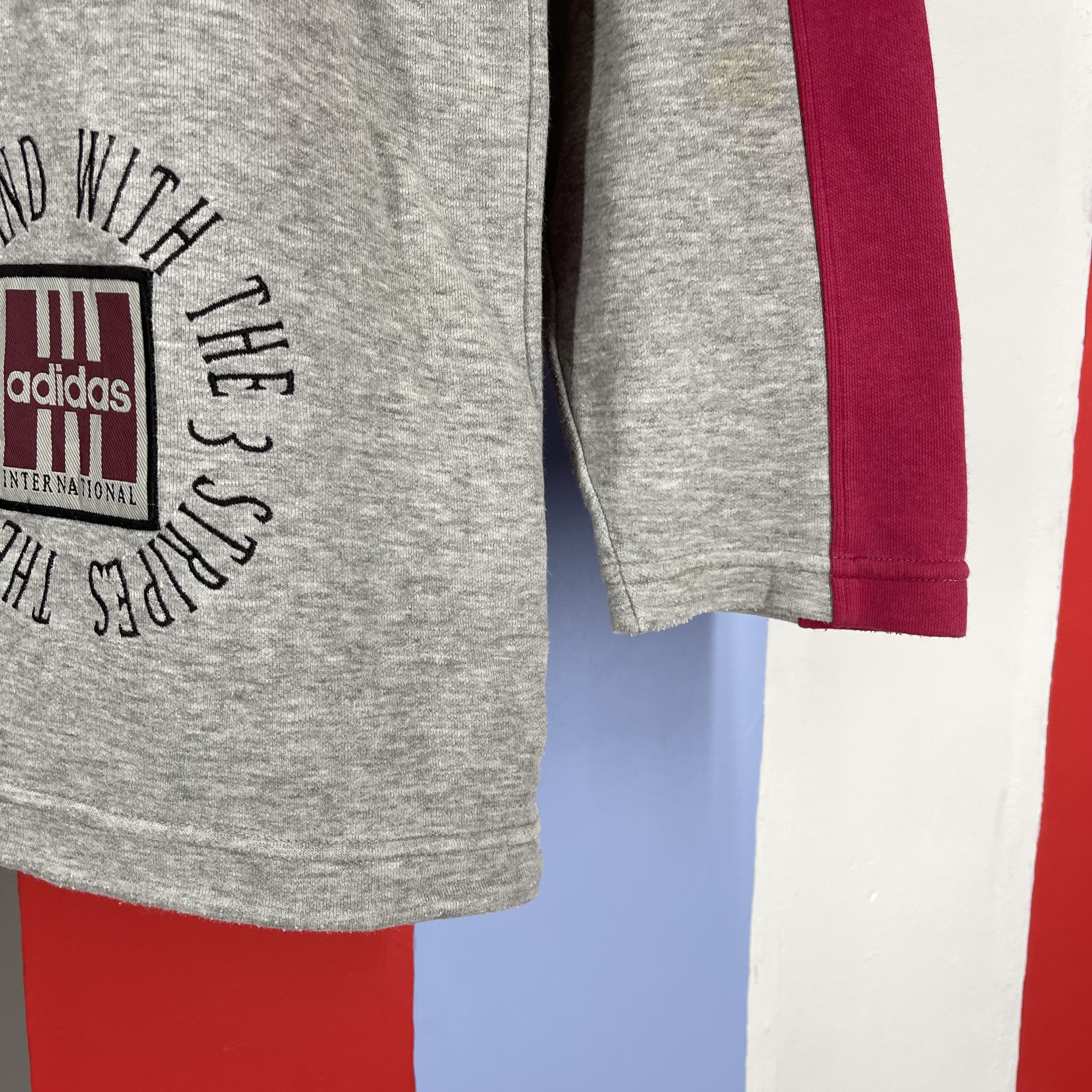 Adidas 90s Vintage ADIDAS THREE STRIPE Sweatshirt Jumper #1239/AQ Size US L / EU 52-54 / 3 - 7 Thumbnail