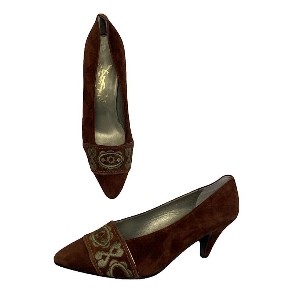 Other Saint Laurent Anja Brown Leather Heel Size US 4.5 / IT 34.5 - 1 Thumbnail