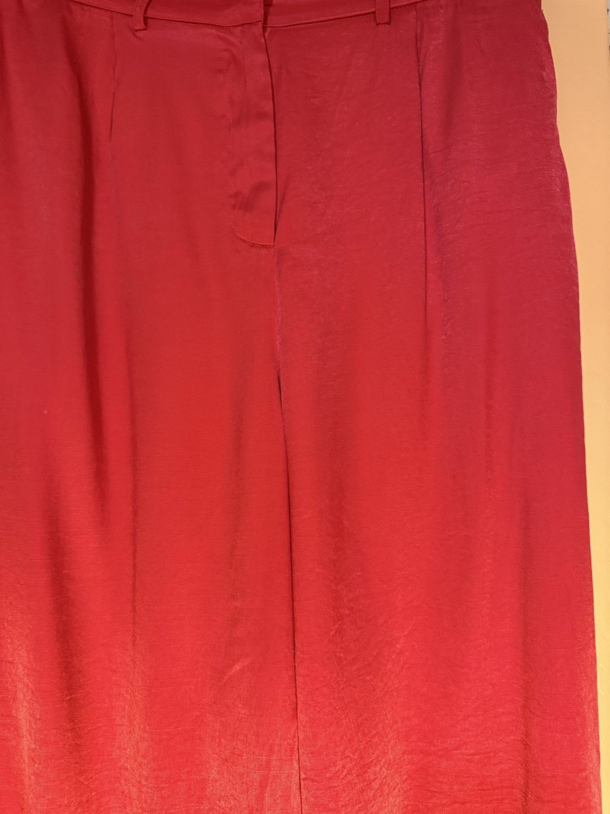 Other Petal + Pup Red Satin Wide-Leg Trousers – Size US 8 Size 30" / US 8 / IT 44 - 3 Thumbnail