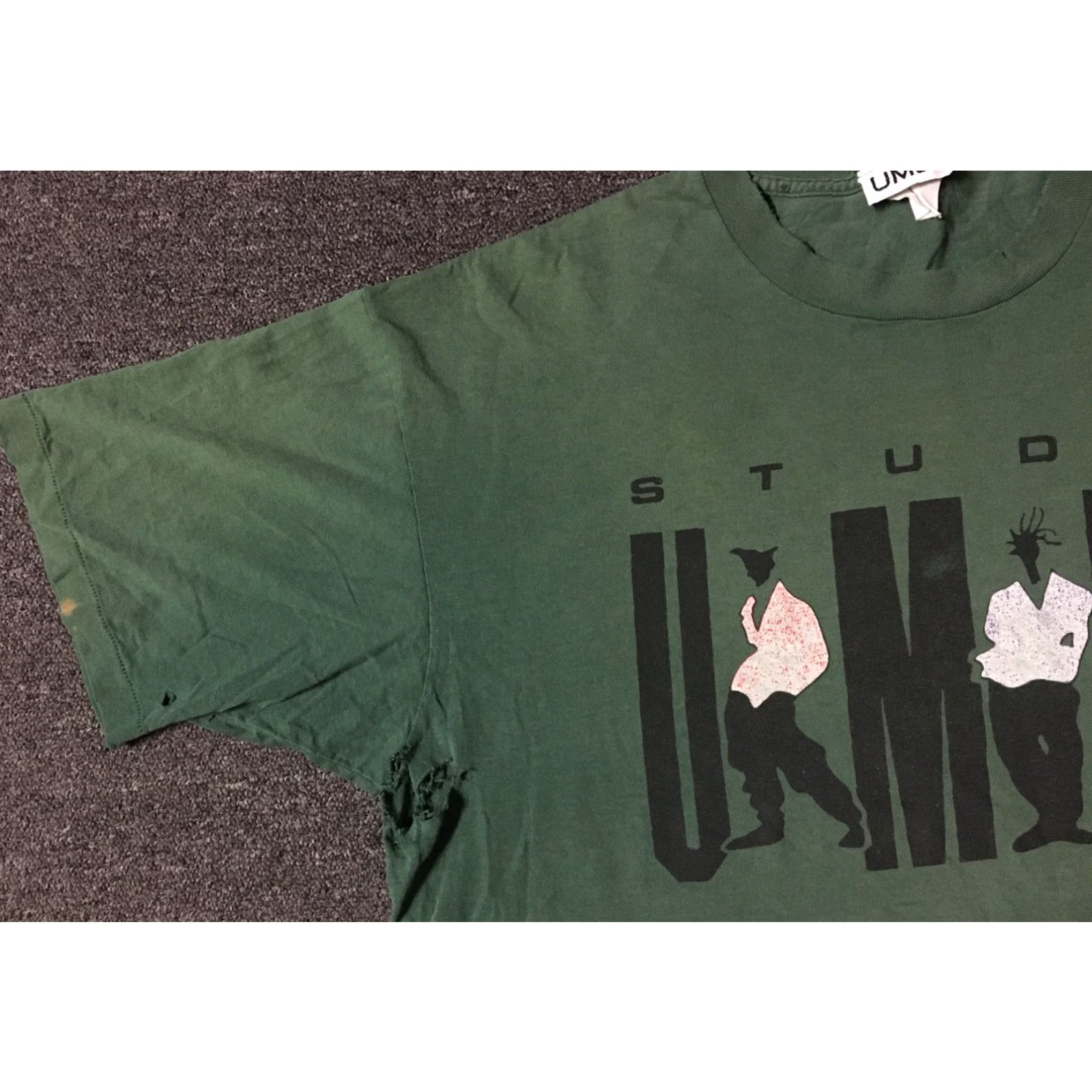 Vintage VINTAGE 90s Studio Umen Thrashed Faded Shirt XL Green Distressed Grunge Skate Surf Punk 80s Shirt Mens XL 90s 80s Size US XL / EU 56 / 4 - 7 Thumbnail