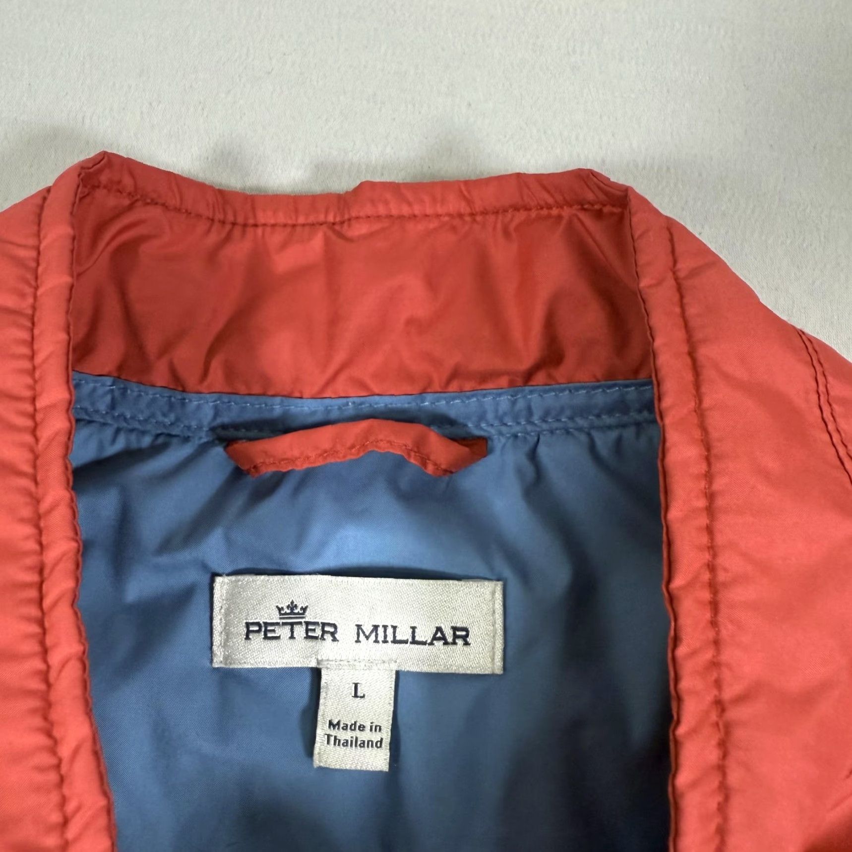 Peter Millar Peter Millar Vest Mens Large Red Quilted Puffer Snap Front Golf Lightweight Size US L / EU 52-54 / 3 - 5 Thumbnail