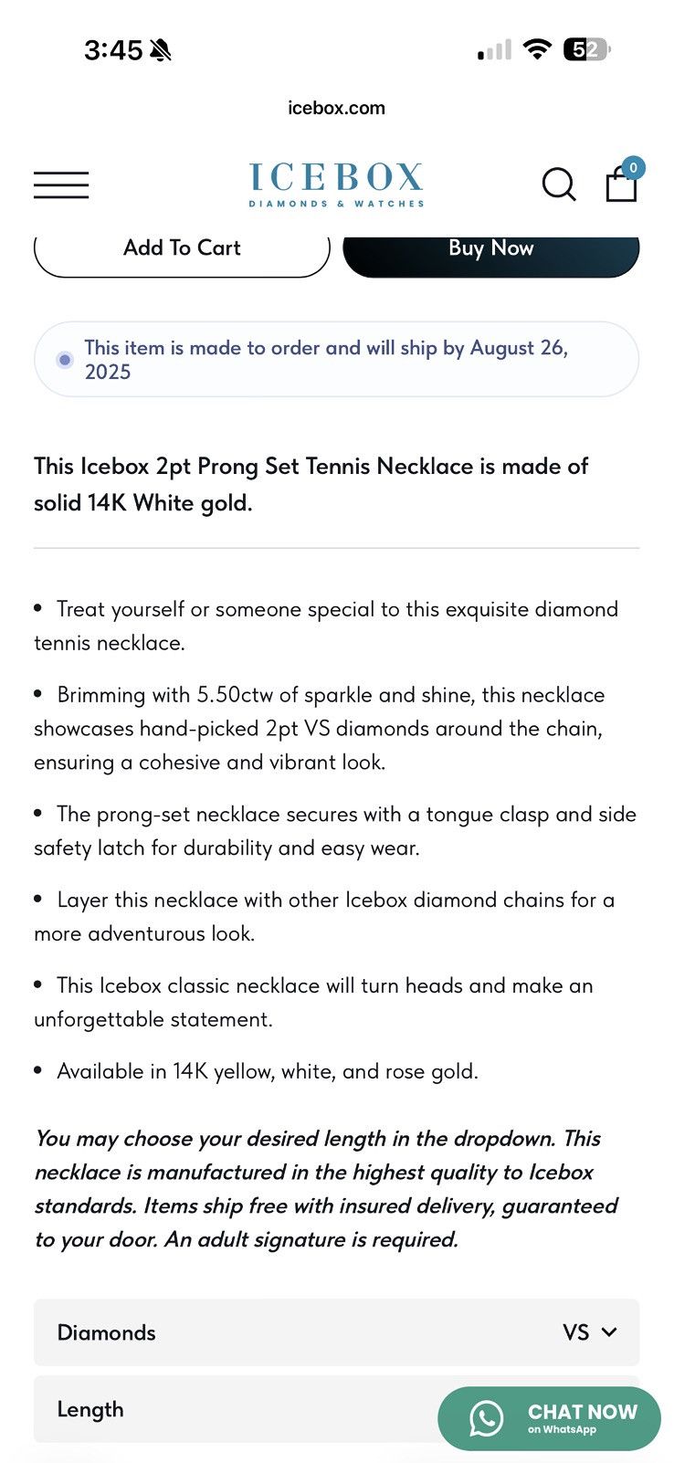 Other 2PT PRONG SET TENNIS NECKLACE 14K SOLID GOLD 5.50CTW Size ONE SIZE - 7 Thumbnail