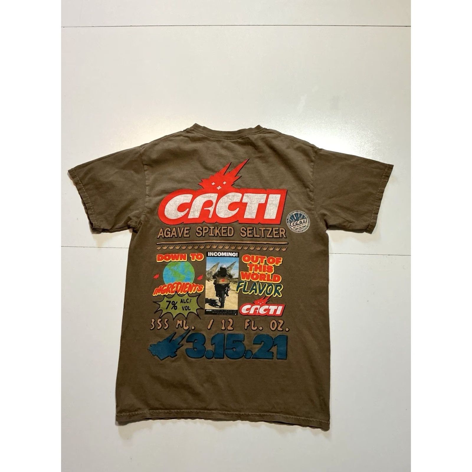 Vintage Cacti Travis Scott Agave Spiked Seltzer Out Of This World Brown Graphic T-Shirt Mens Medium Size US M / EU 48-50 / 2 - 2 Thumbnail