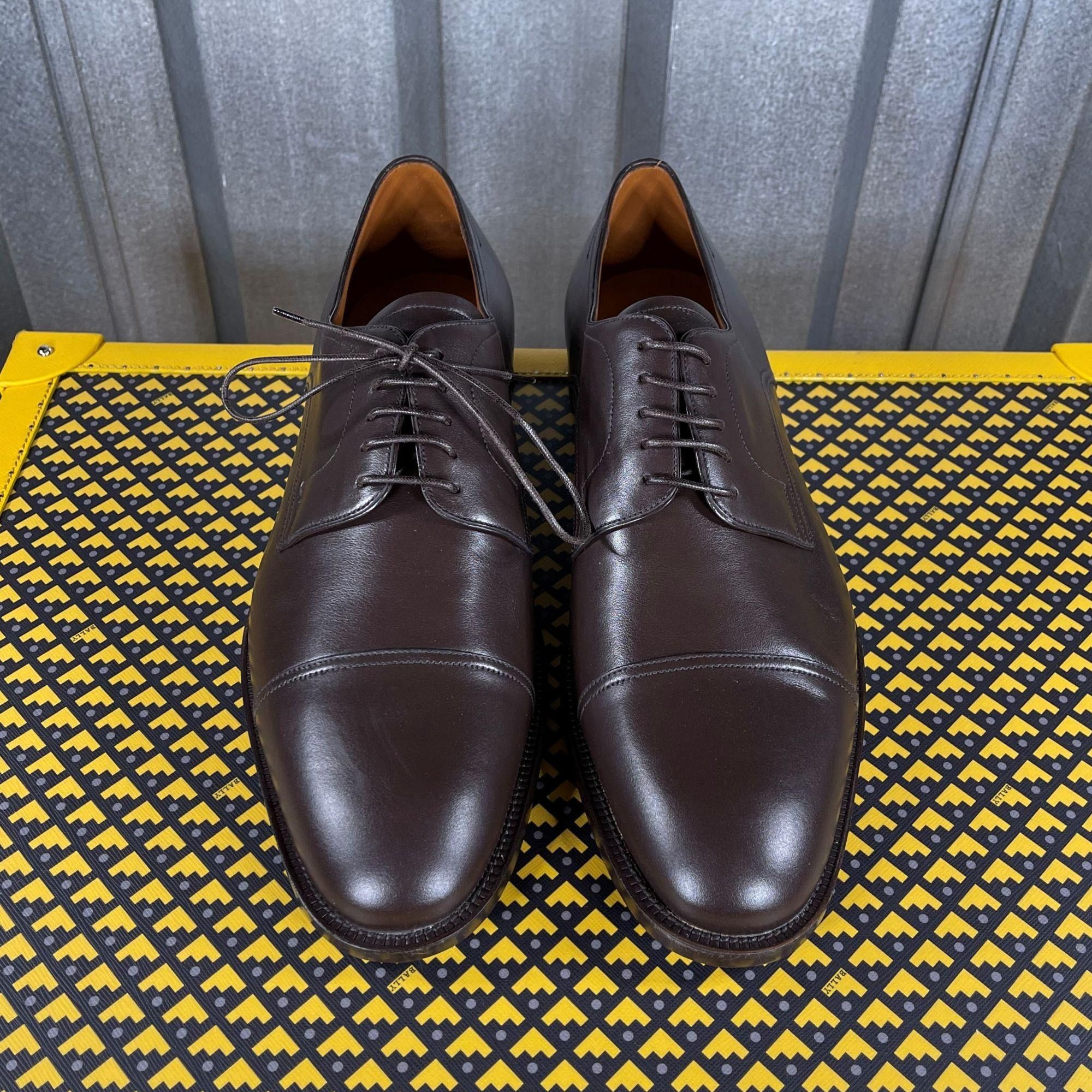 Bally Bally Salfor Chocolate Leather Derby Shoes US 8 Size US 8 / EU 41 - 3 Thumbnail