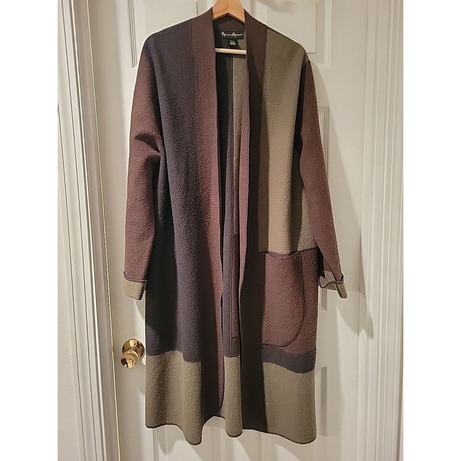 Other Mercer & Madison All Wool Long Wrap Cardigan Blocking Size L Size L / US 10 / IT 46 - 3 Thumbnail
