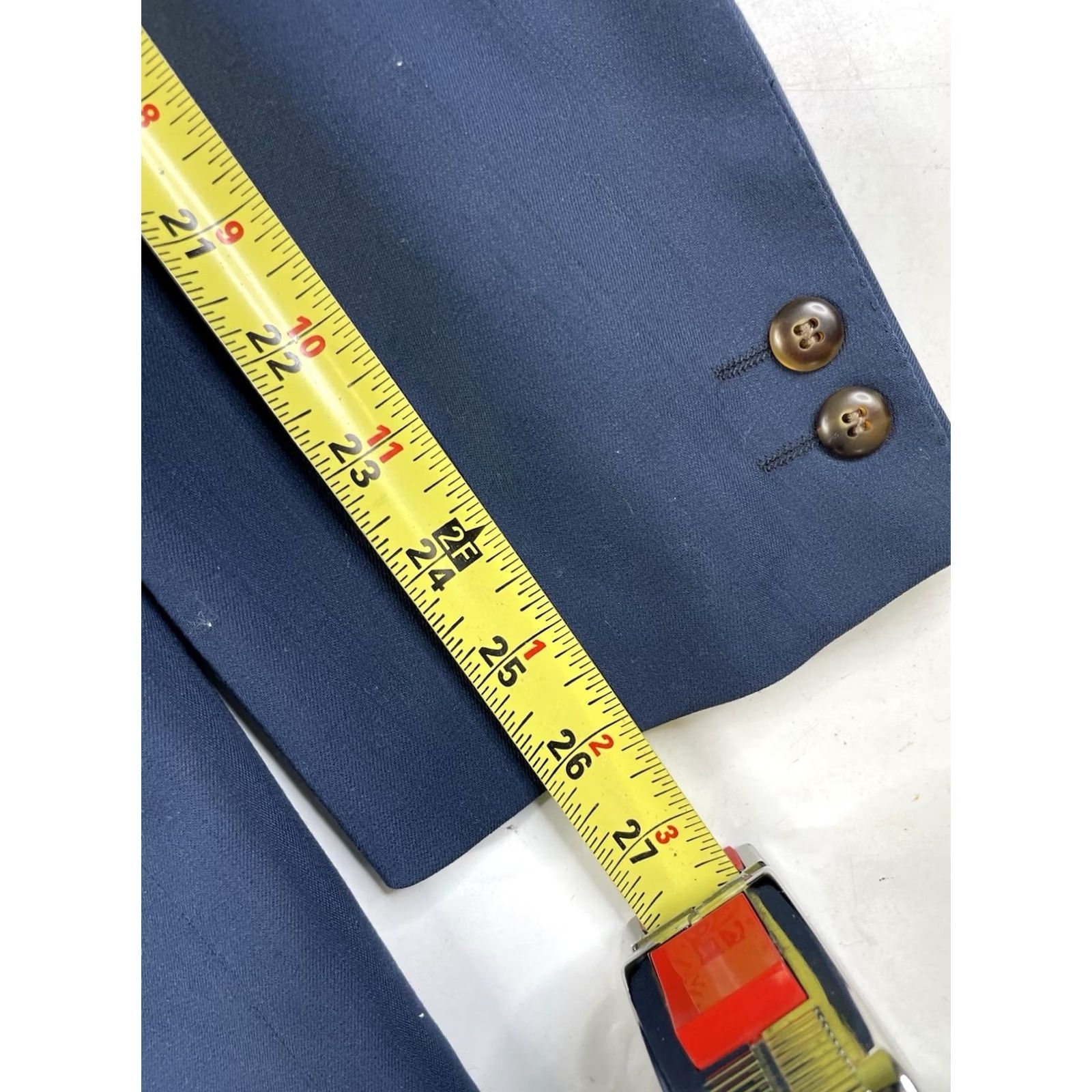 Canali Canali Blazer Men 44L Blue Wool Nylon Double-Breasted Six-Button Peak Lapel Jacket Coat Italy Size 44R - 7 Thumbnail