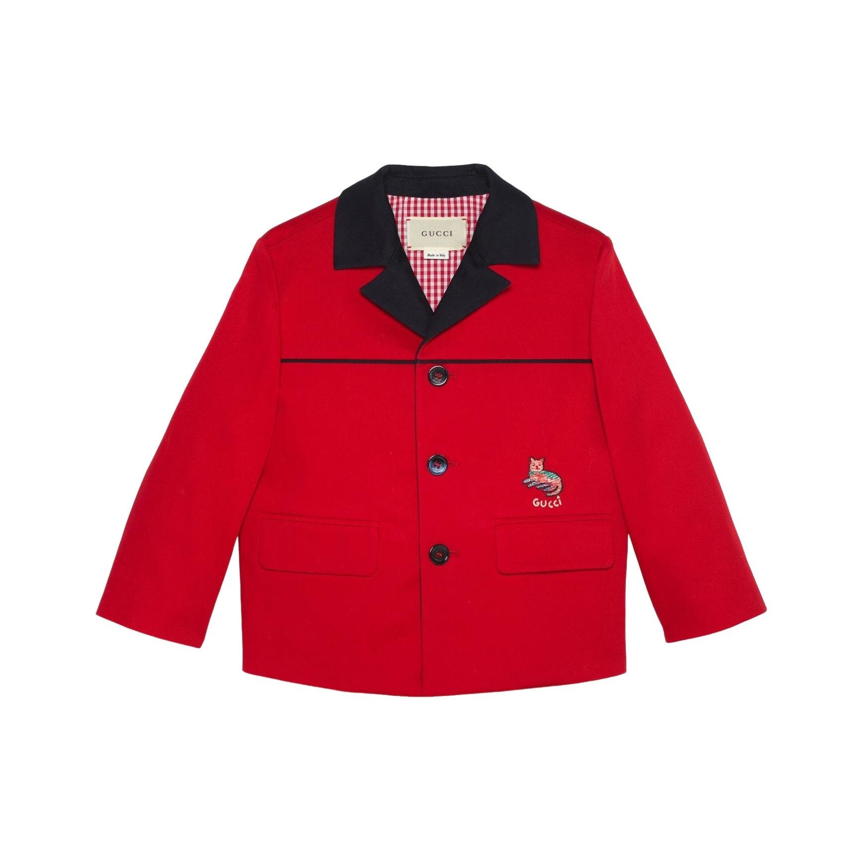 Gucci Gucci Red Cat Embroidery Cotton Jacket Size 10 Size XXS / US 00 / IT 34 - 1 Thumbnail