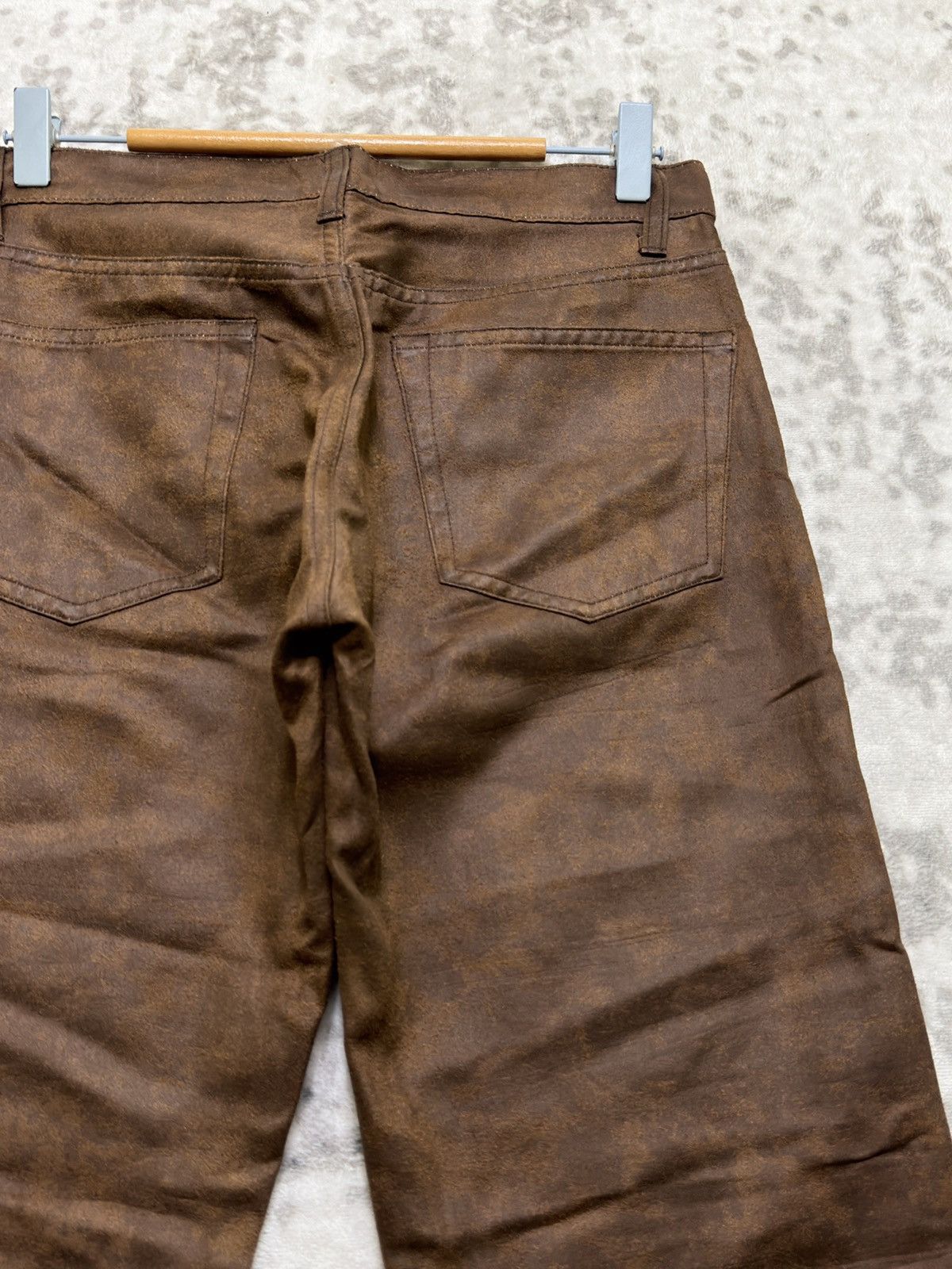 Vintage Mens Melrose Ricky Waxed Jeans Leather Look Straight Denim Size US 28 / EU 44 - 10 Thumbnail