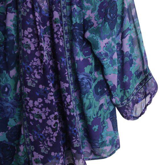 Joie Joie 100% Silk Floral Multicolor Long Sleeve Blouse Size XS Size XS / US 0-2 / IT 36-38 - 4 Thumbnail