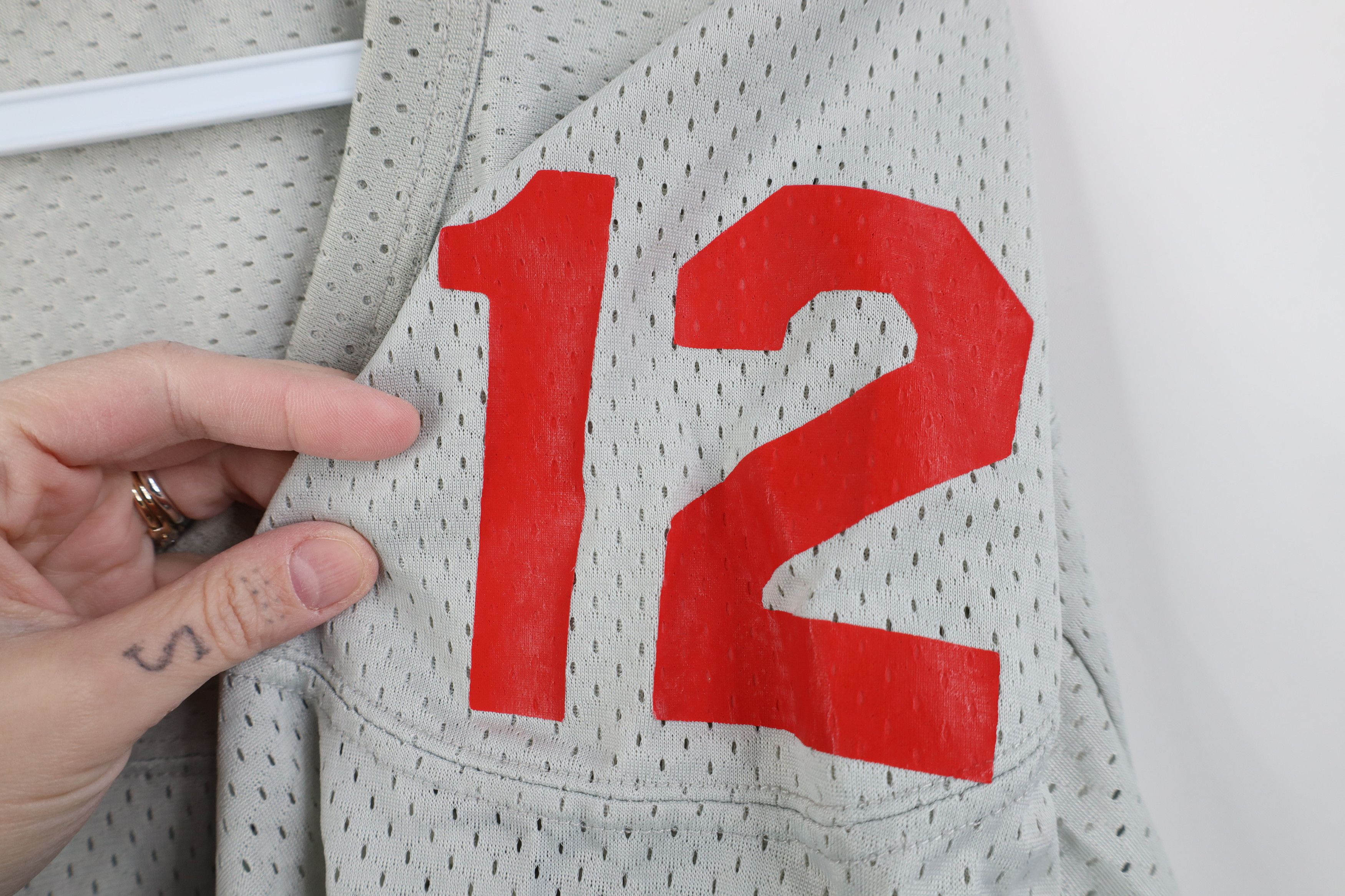 Vintage Vintage 90s Bedford Football Jersey Mesh Silver Gray USA Size US XL / EU 56 / 4 - 7 Thumbnail