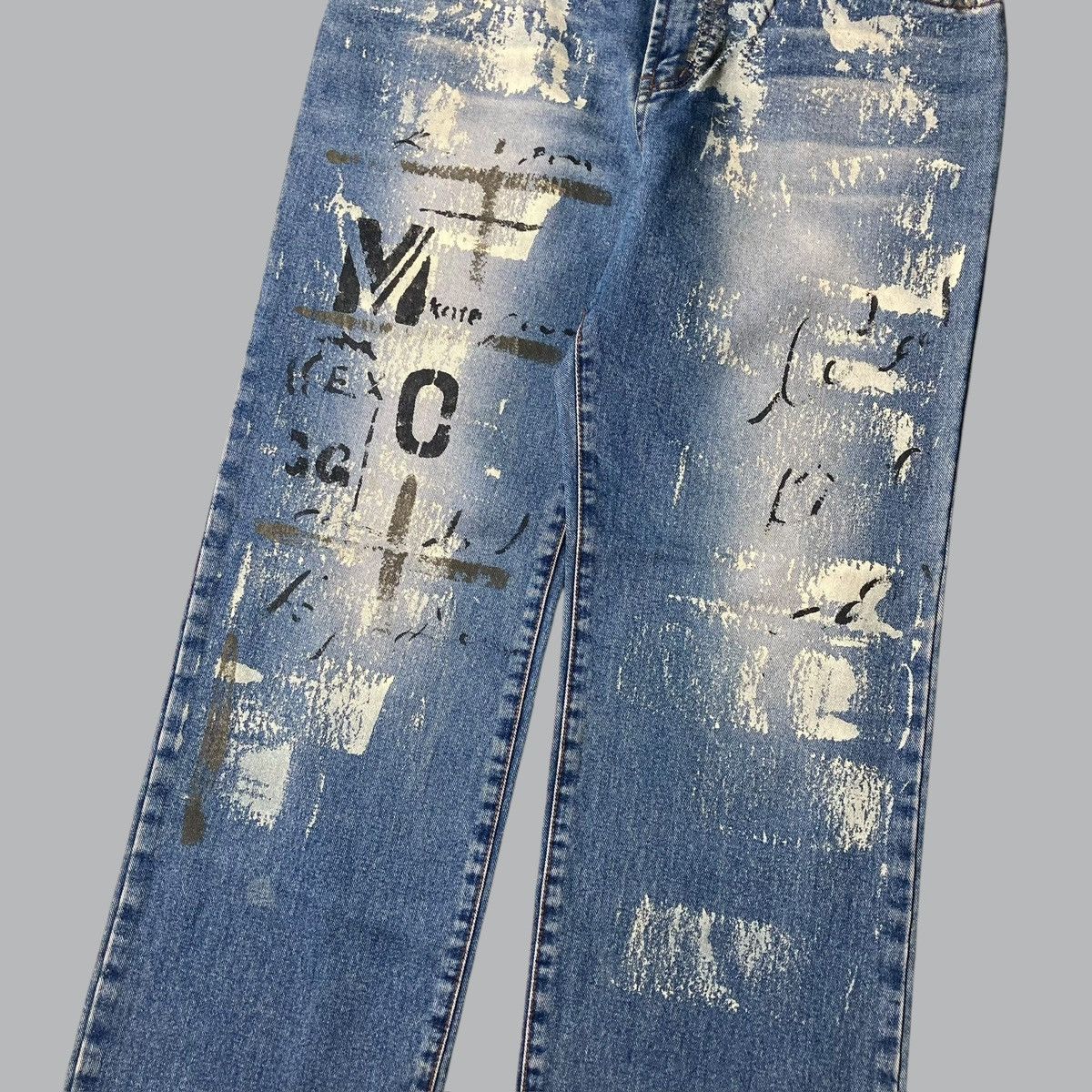 Hysteric Glamour × Japanese Brand × PPFM KINGSON Art Painted Unique Jeans Size US 35 - 4 Thumbnail