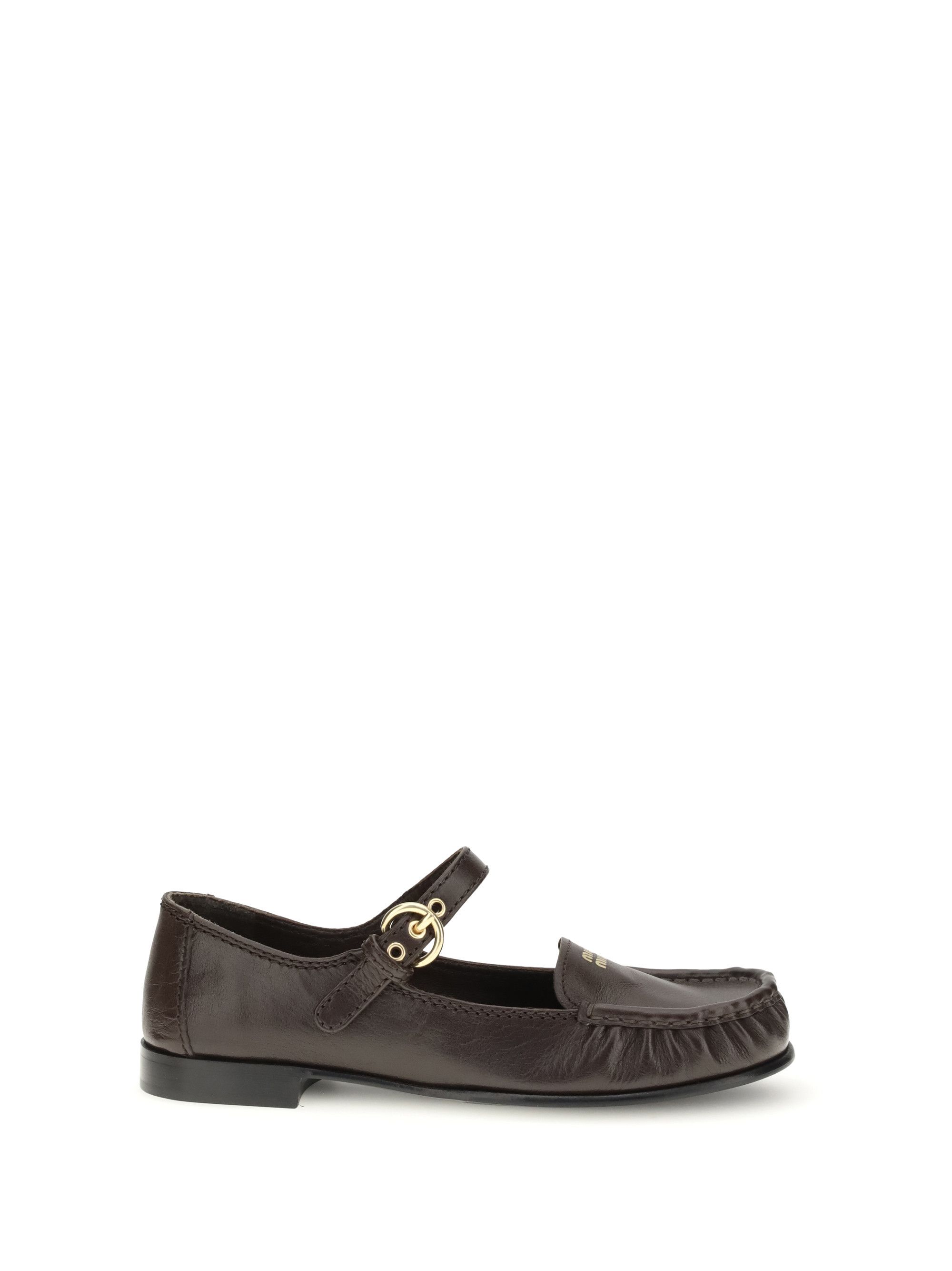 Miu Miu Buckled leather Loafers Size US 10 / IT 40 - 1 Thumbnail
