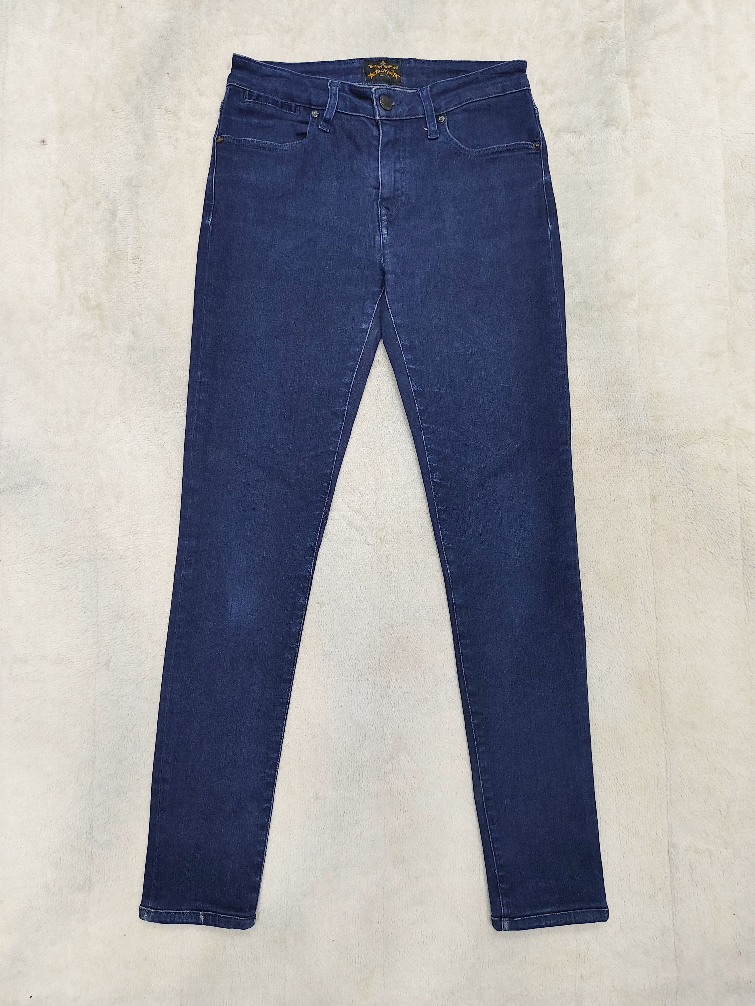Vivienne Westwood V.W🇬🇧 Studded Orb Pocket Punk Rock Wash Skinny Jeans Size 28" / US 6 / IT 42 - 4 Thumbnail