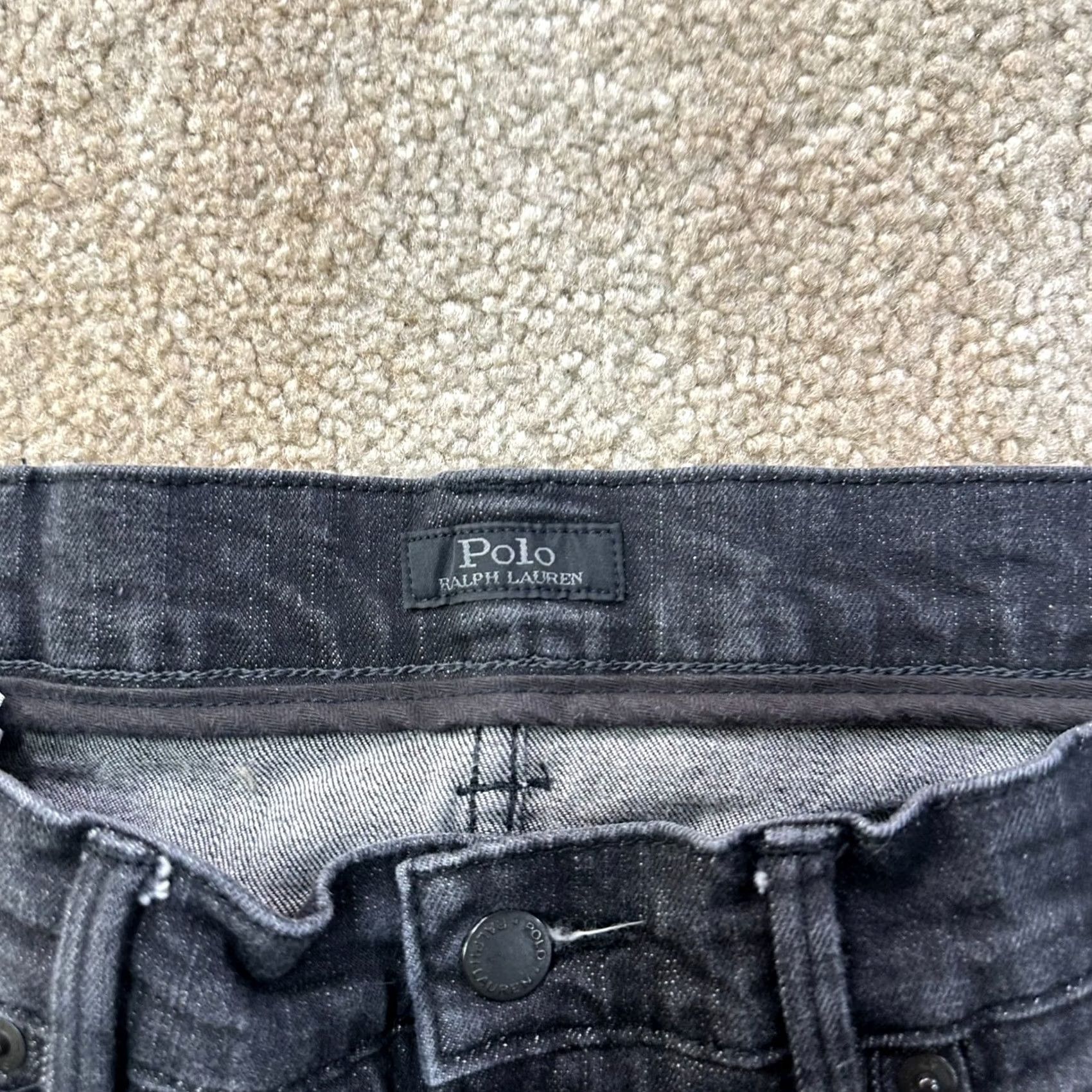 Polo Ralph Lauren Polo Ralph Lauren Prospect Straight Jeans Mens 34x32 Black Denim Comfort Regular Fit 5-Pocket Button Zipper Belt Loops Logo Size US S / EU 44-46 / 1 - 3 Thumbnail
